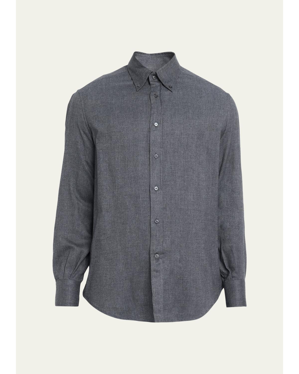 Men'S Flannel Chevron Button-Down Shirt
