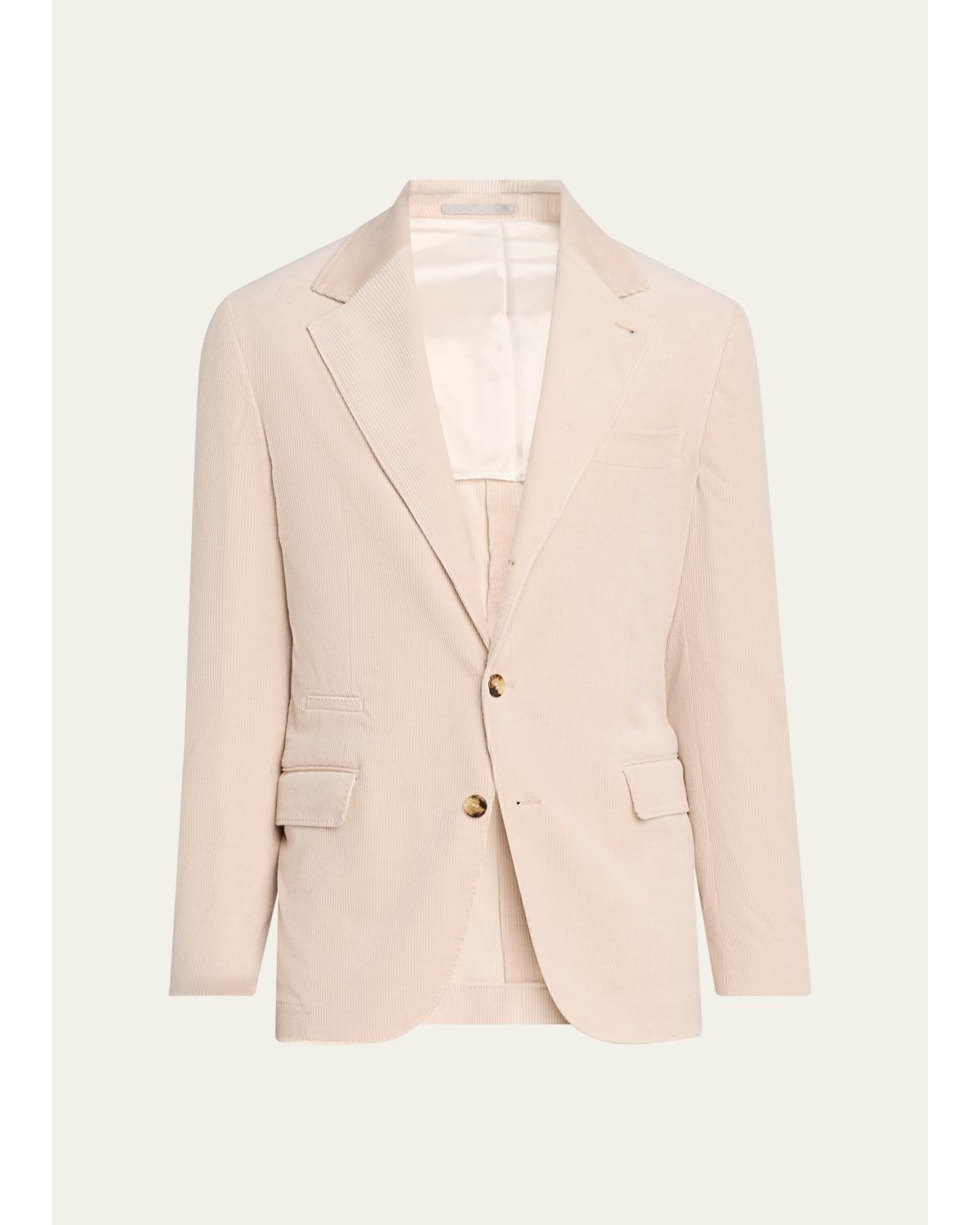 Men'S Carded Wool Single-Breasted Sport Coat