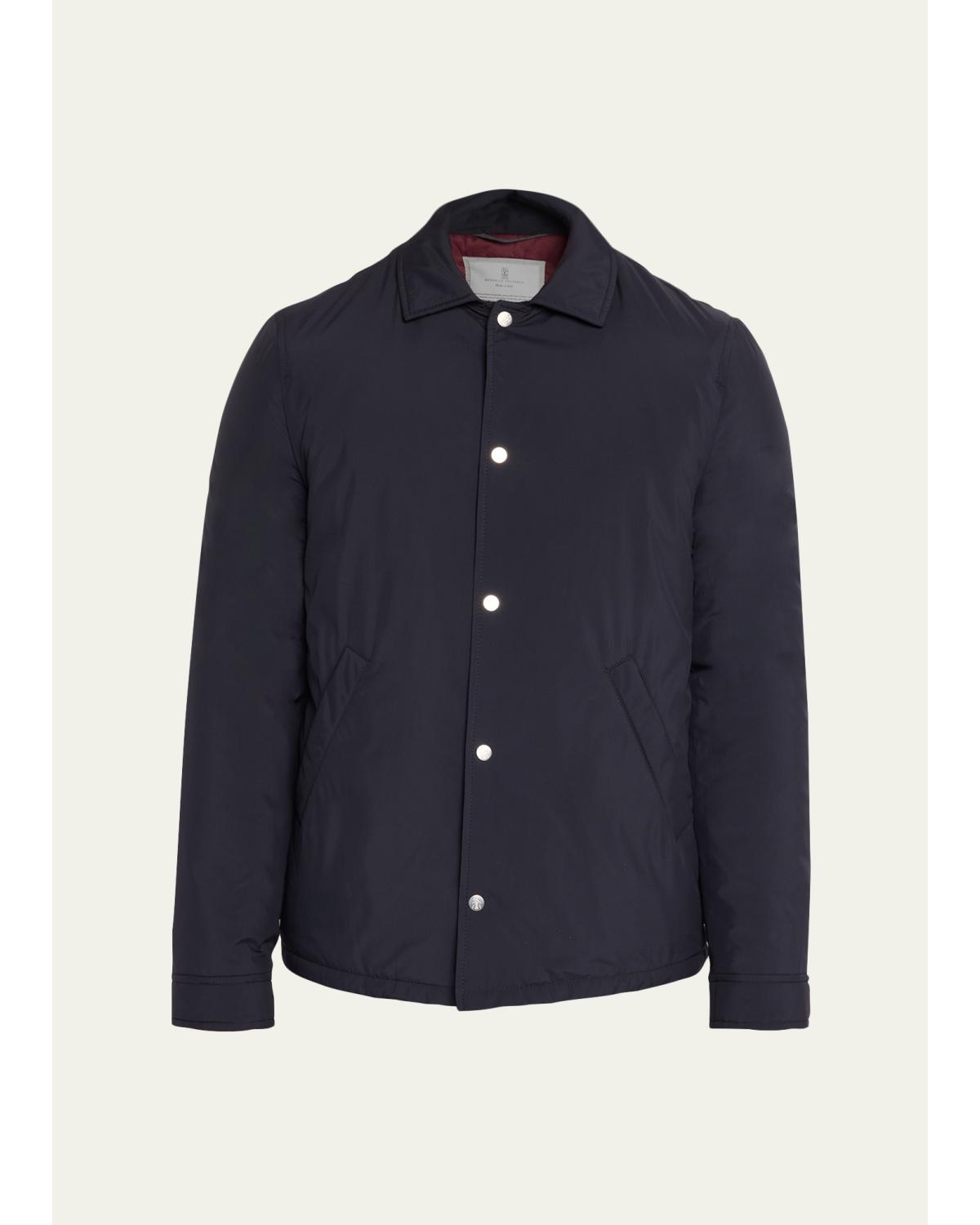 Men'S Modern Fit Snap-Front Shirt Jacket