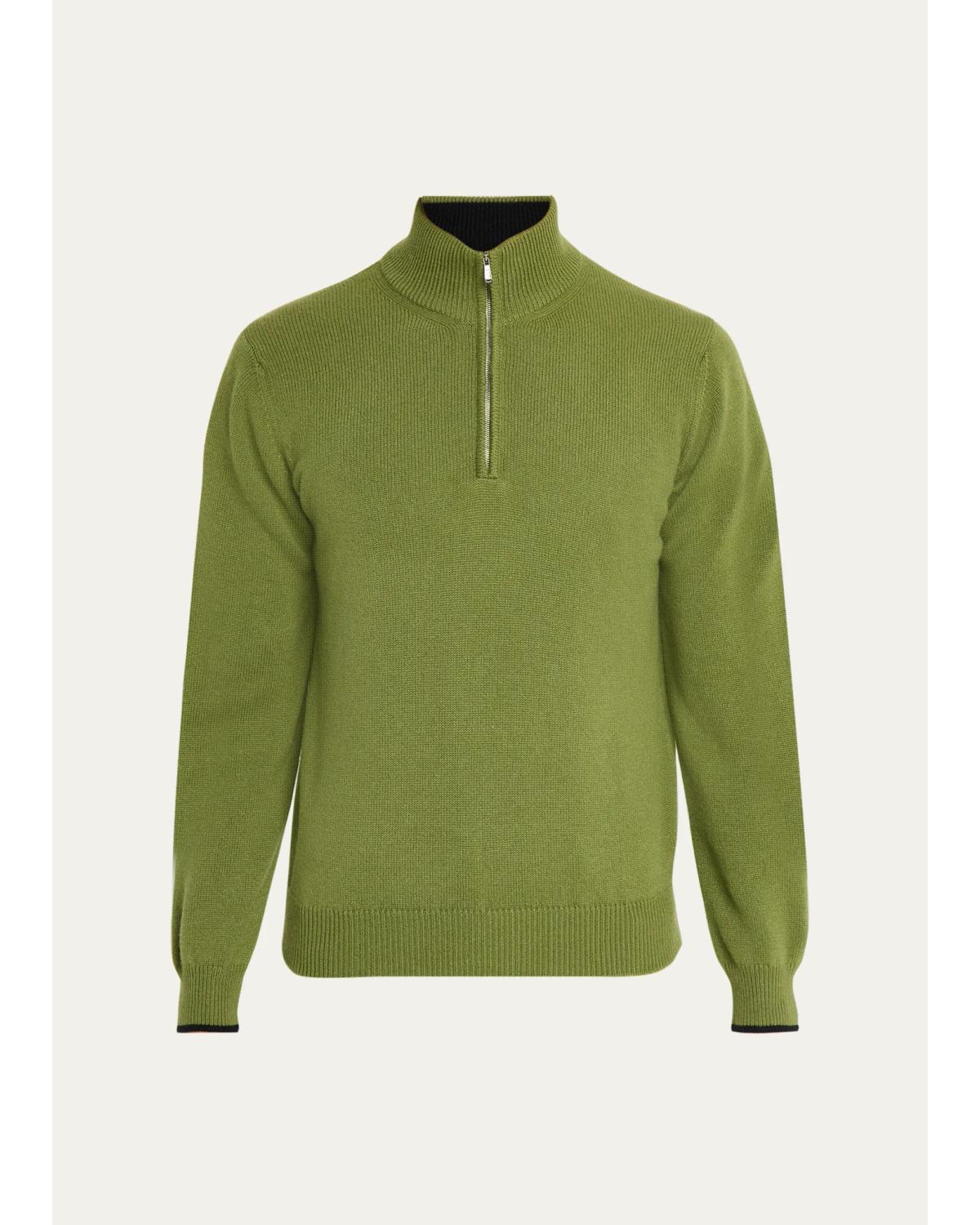 Men'S 3-Ply Cashmere Half-Zip Sweater