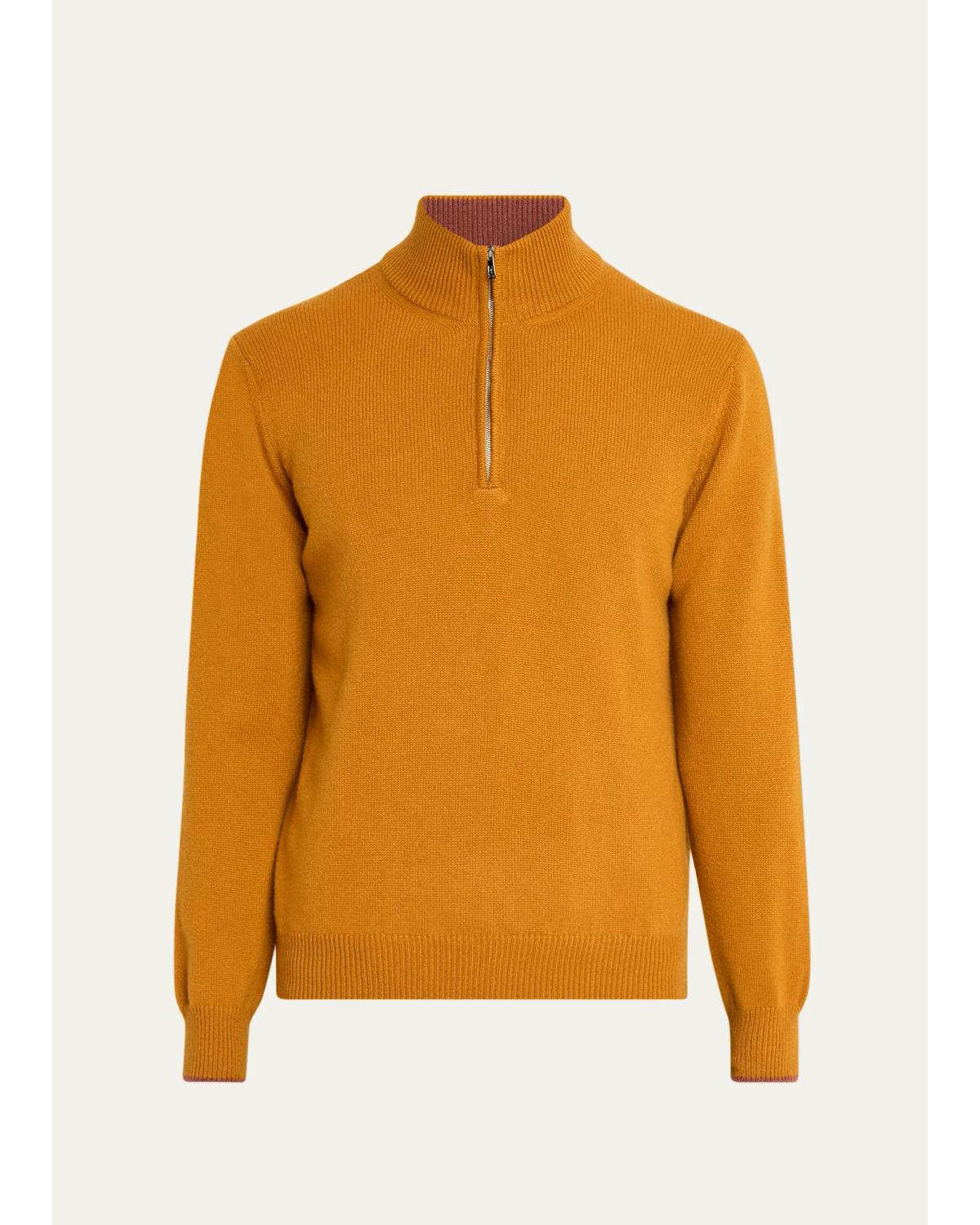 Men'S 3-Ply Cashmere Half-Zip Sweater