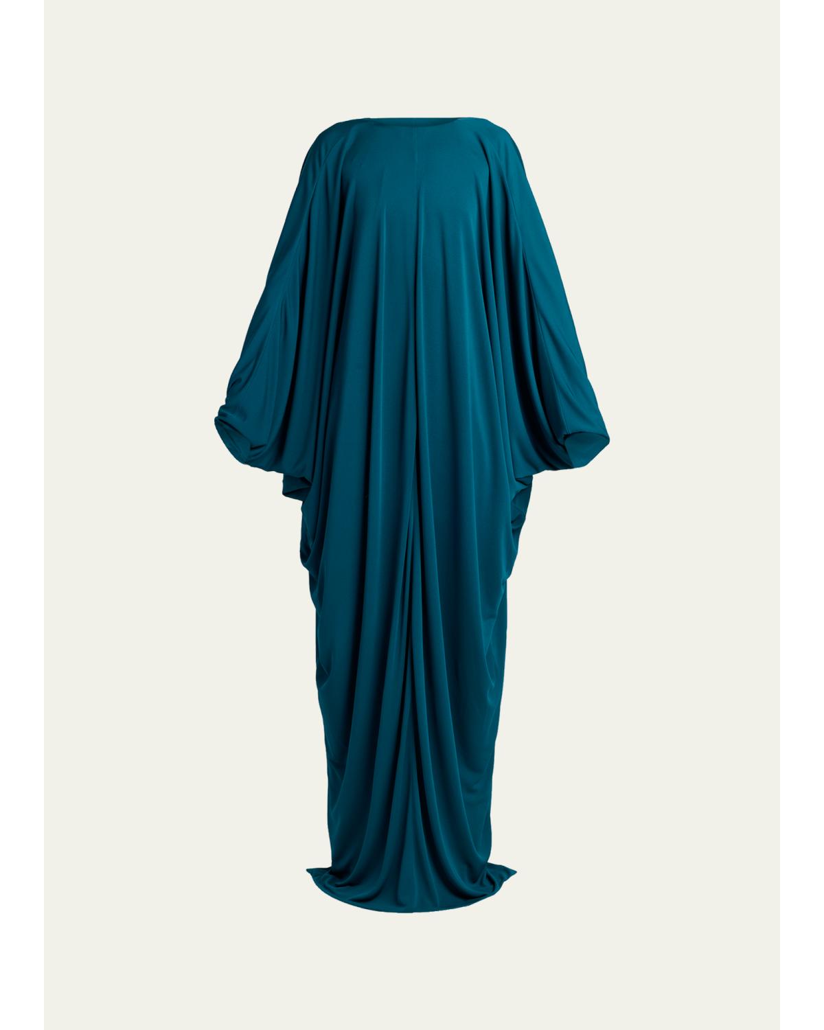 Draped Jersey High-Low Caftan Dress