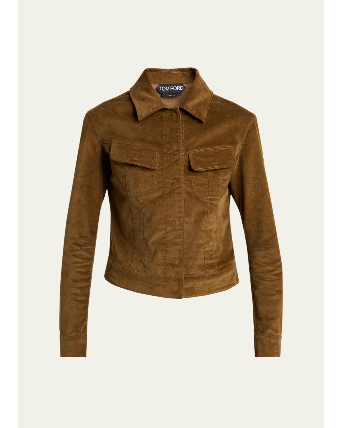 Velvet Slim Single-Breasted Jacket