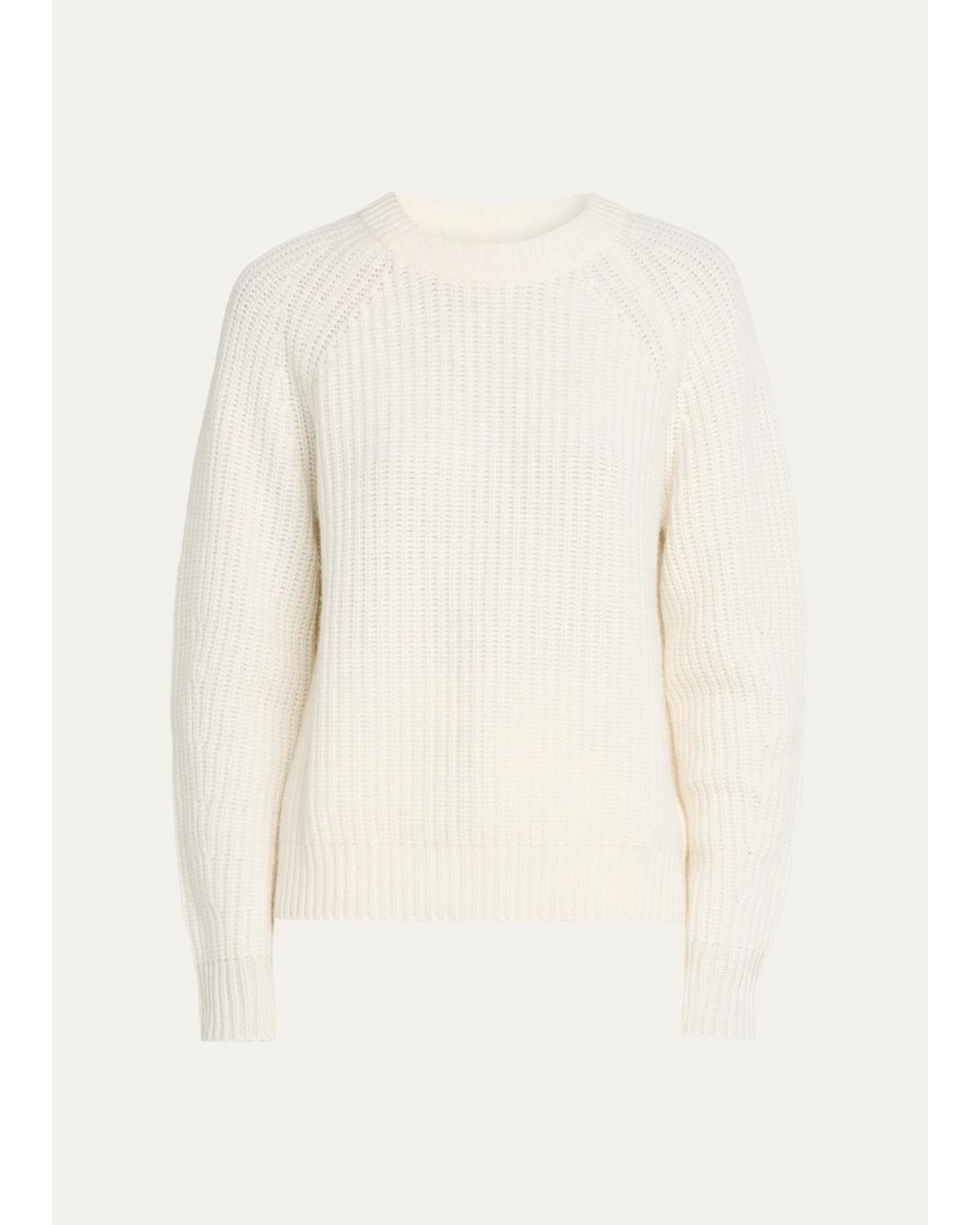 Lisa Yang Miki Raglan-sleeve Cashmere Crewneck Sweater In Cream