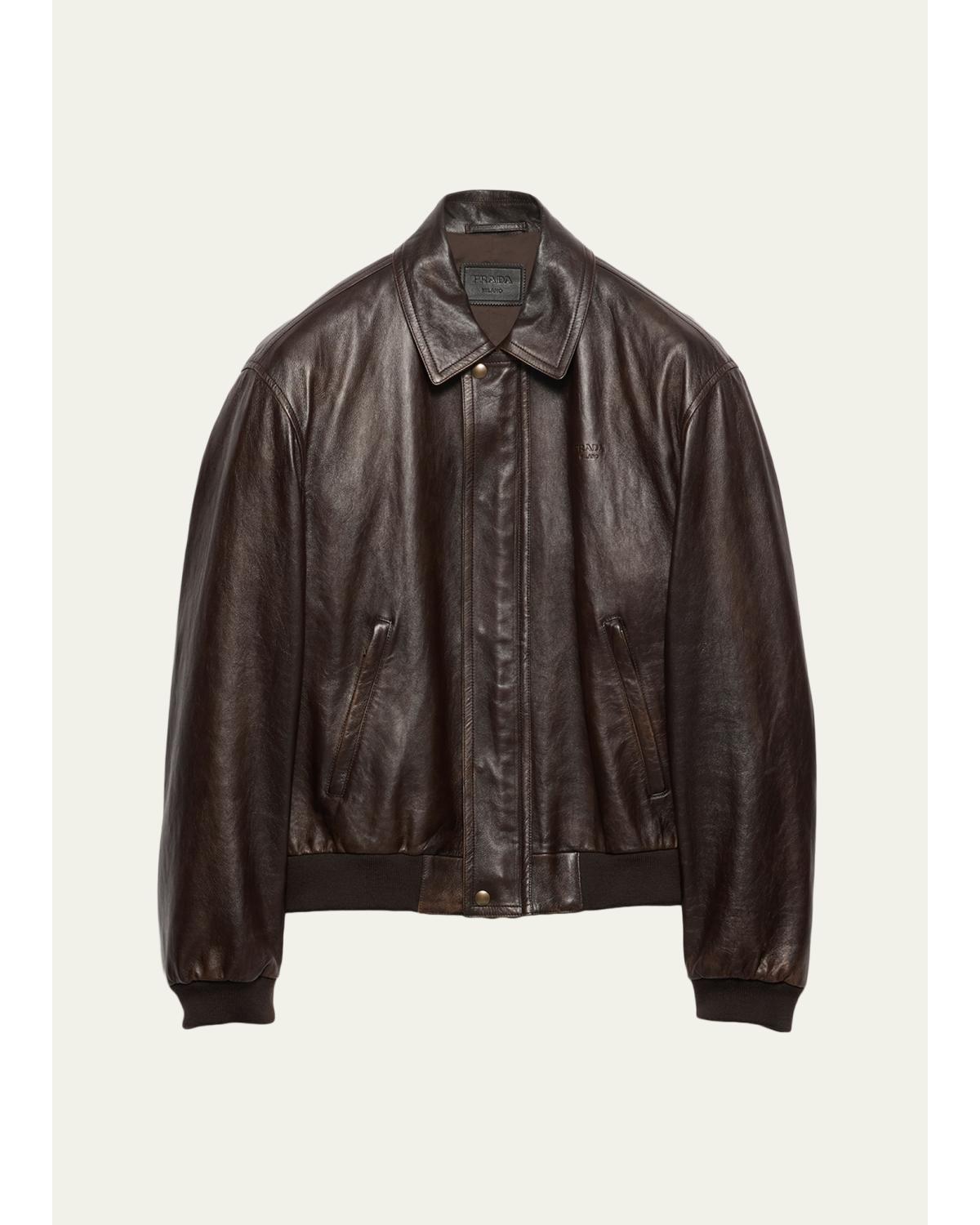 Men'S Napa Leather Full-Zip Jacket