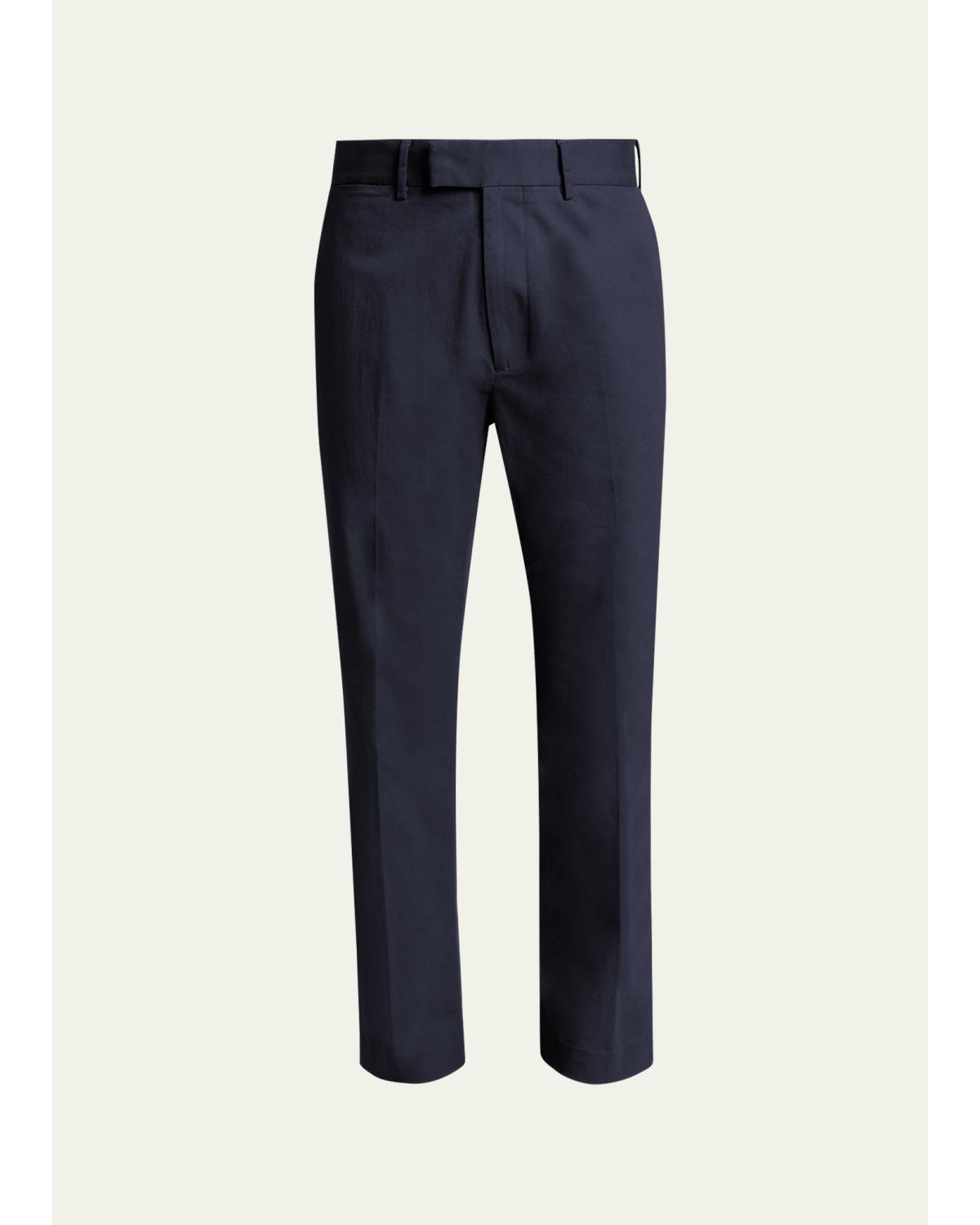 Men'S Comfort Stretch Slim Flat-Front Trousers