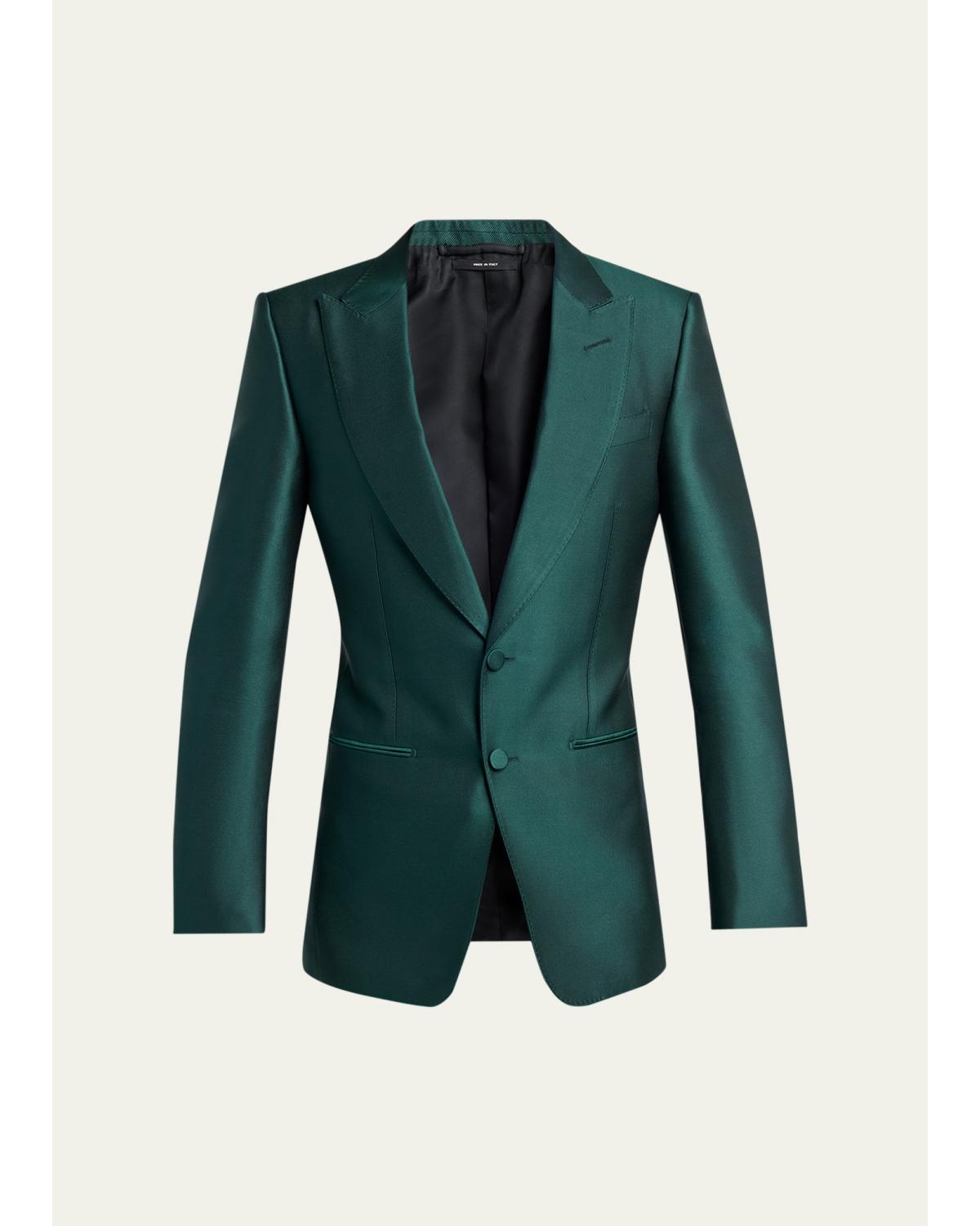 Men'S Wool Peak Lapel Modern Fit Single-Breasted Sport Coat