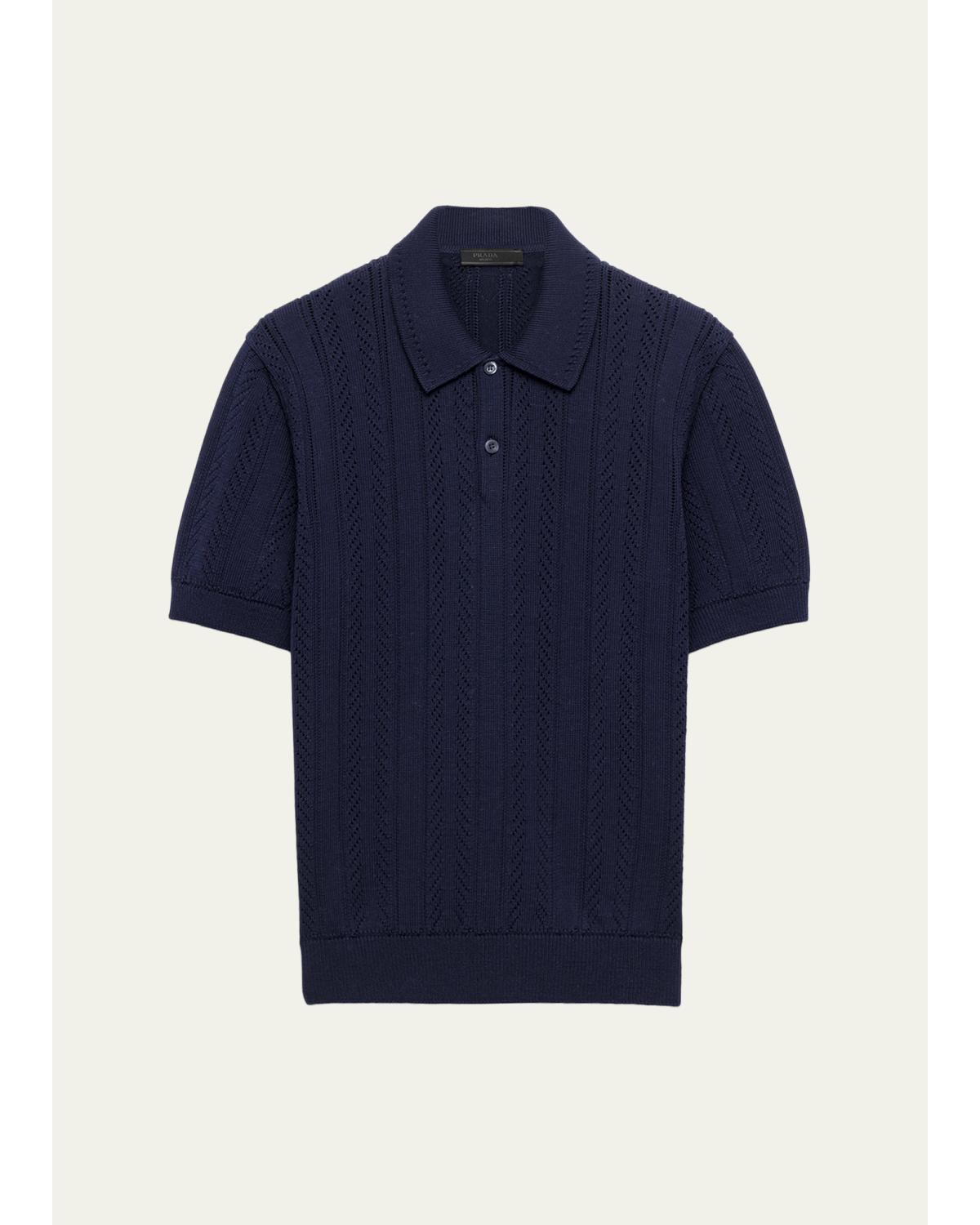 Men'S Coton Pointelle Polo Shirt