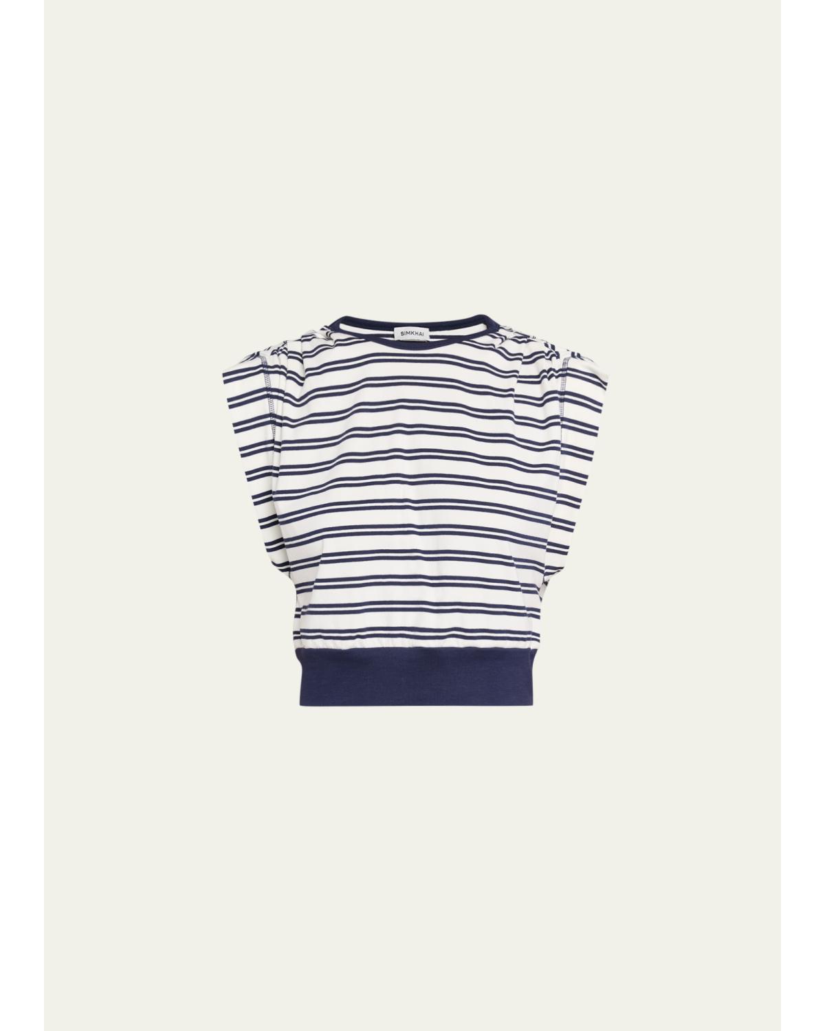 Joie Striped Cotton-Jersey Top