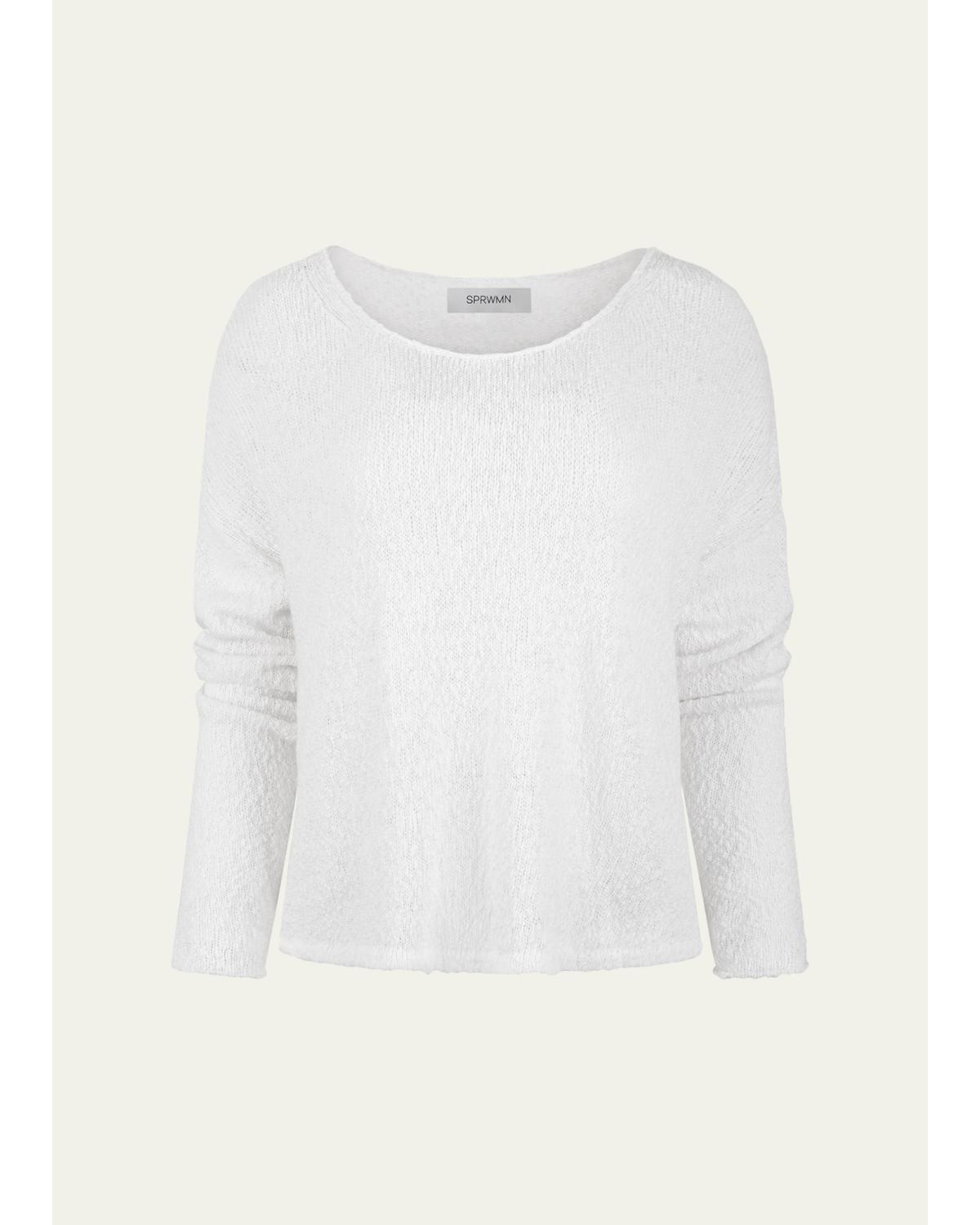 Boucle Off-Shoulder Sweater