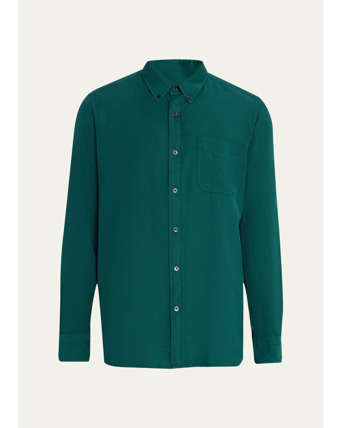 Men'S Cotton And Cashmere Pocket Sport Shirt