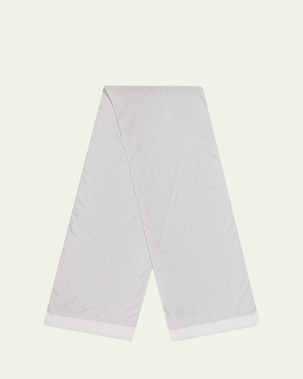 Tom Ford Micro Polka Dot Silk Scarf In White