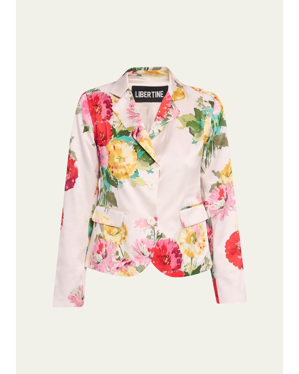 Pat Nixon Silk Single-Breasted Classic Jacket