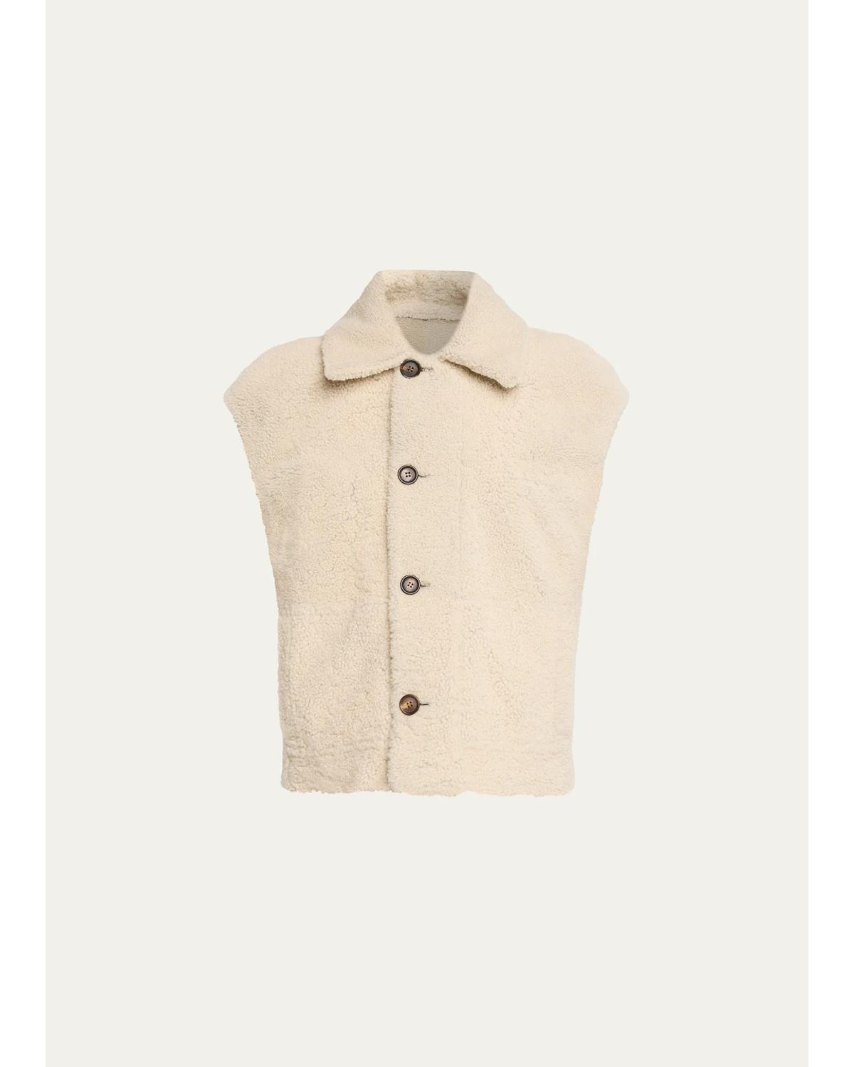 Reversible Suede & Lamb Shearling Vest