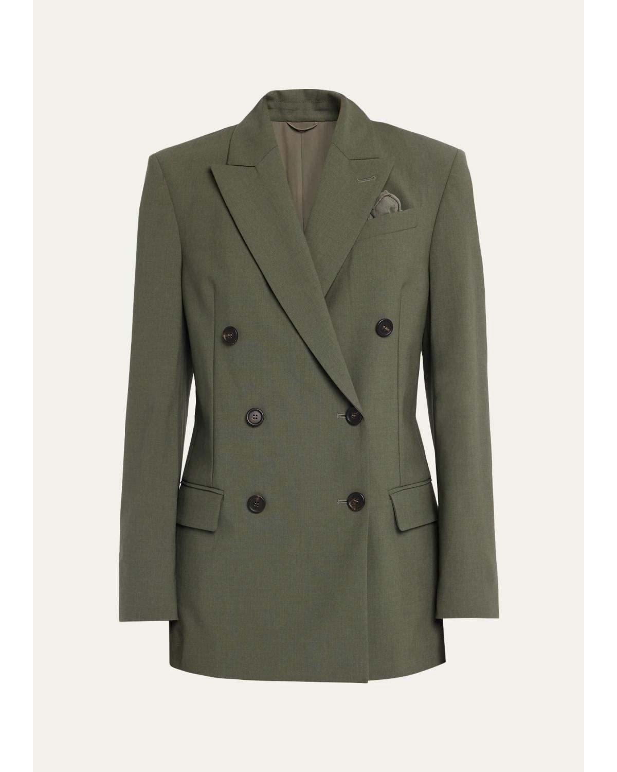 Tropical Luxury Wool Double-Breasted Jacket