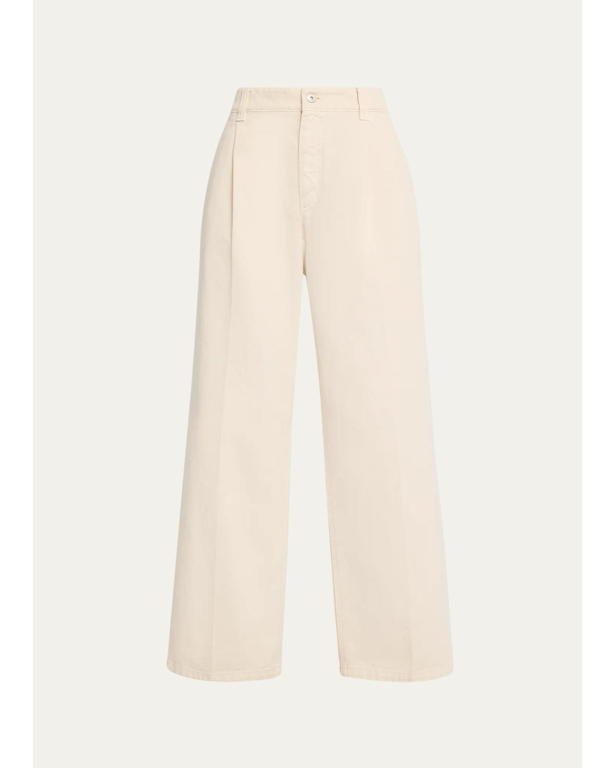 Garment Dye Straight-Leg Ankle Pants