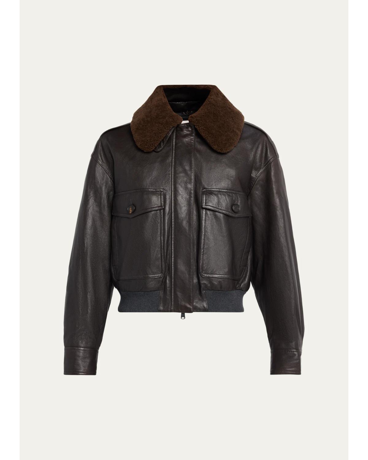 Waxed Leather Aviator Jacket