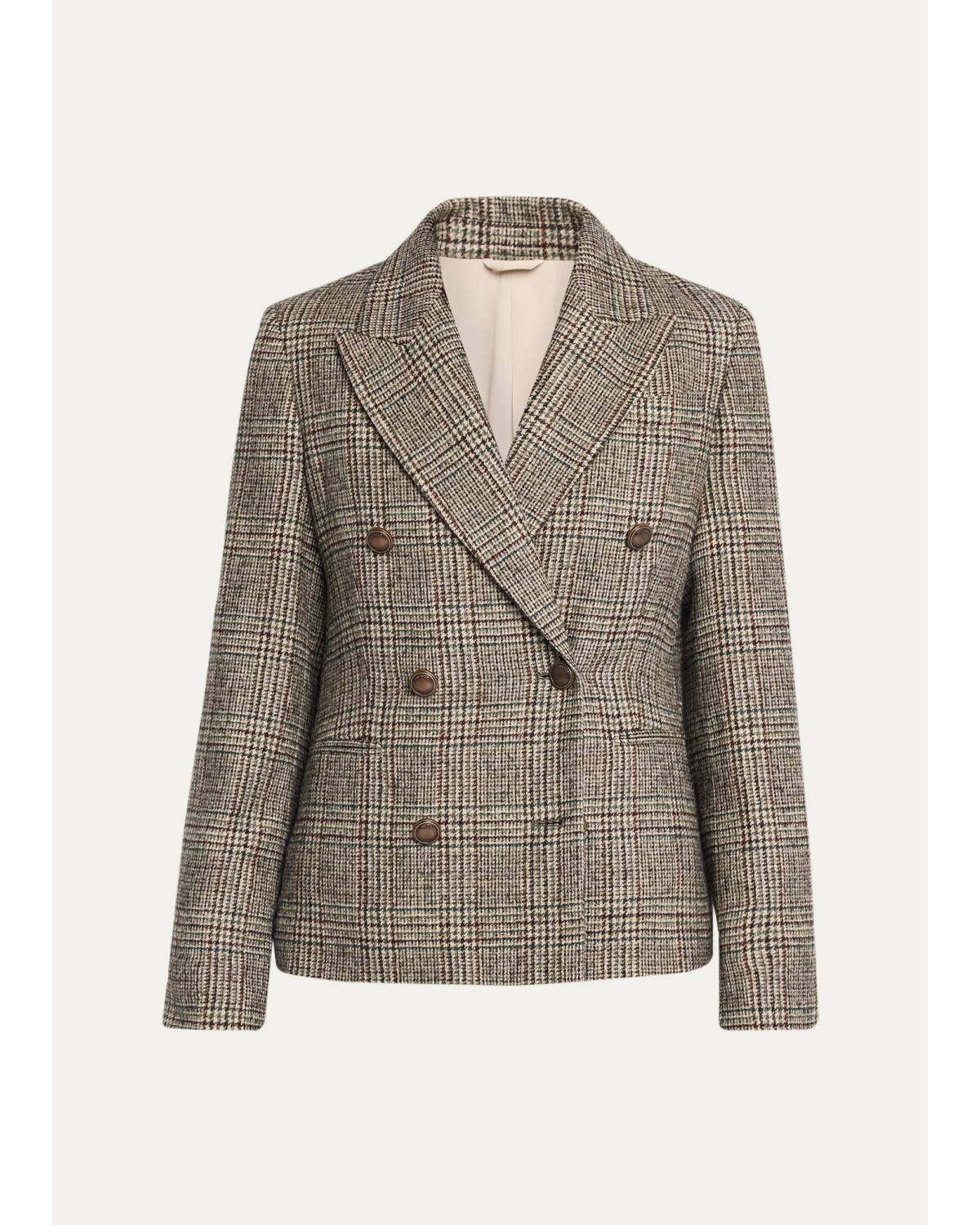 Double-Breasted Prince Of Wales Tailored Jacket