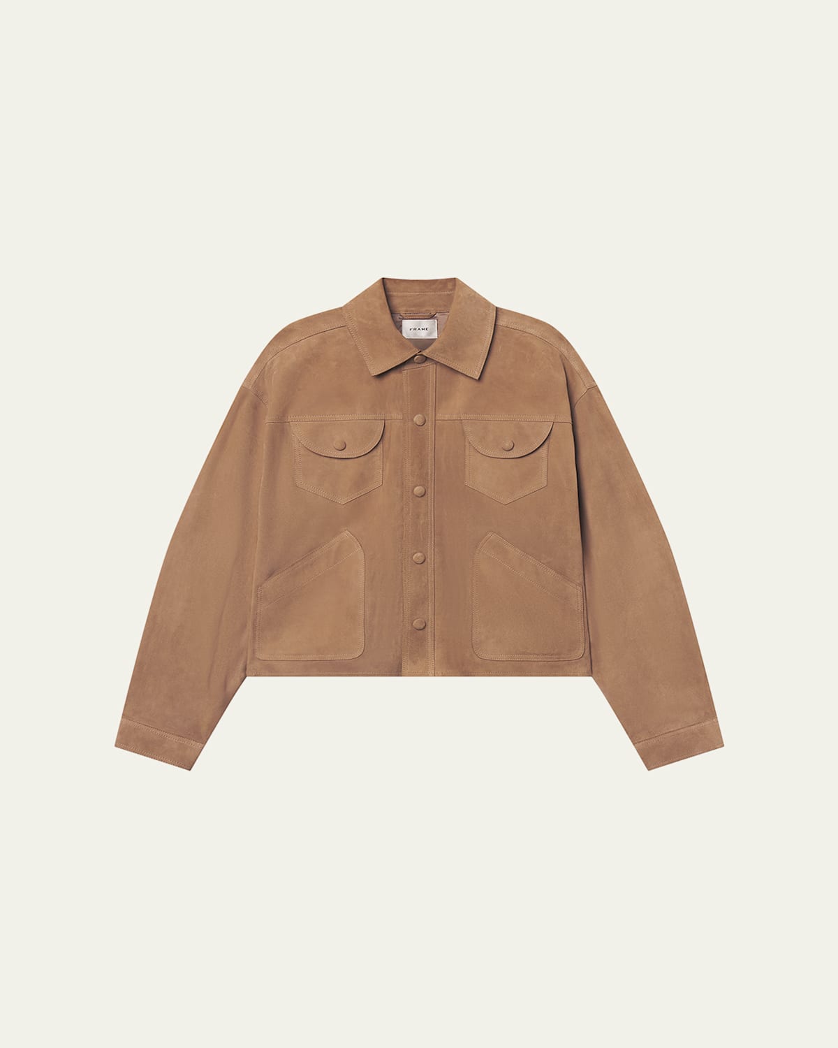 Frame The Suede Utility Jacket Chai In Brown