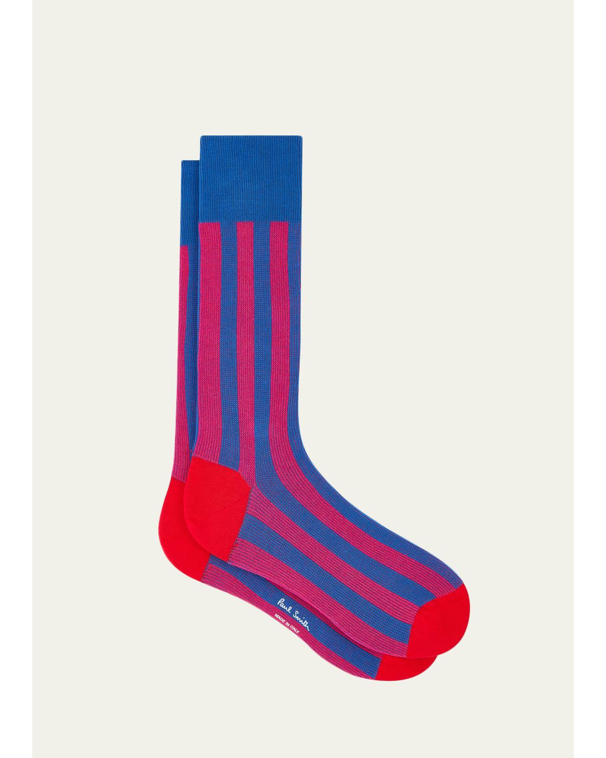 Men'S Owen Contrast-Stripe Crew Socks