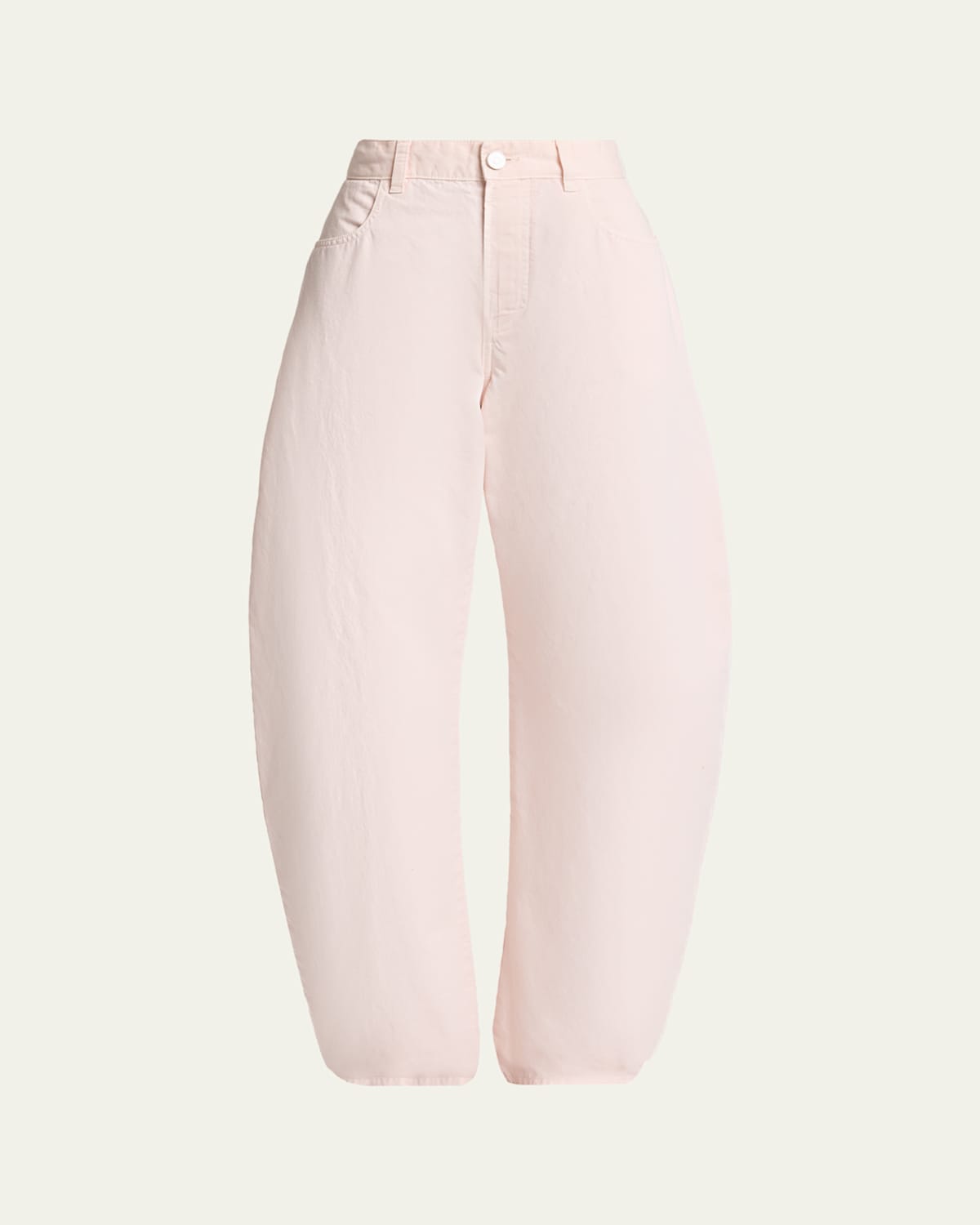 Alaïa Tinted Denim Barrel-leg Pants In Pink
