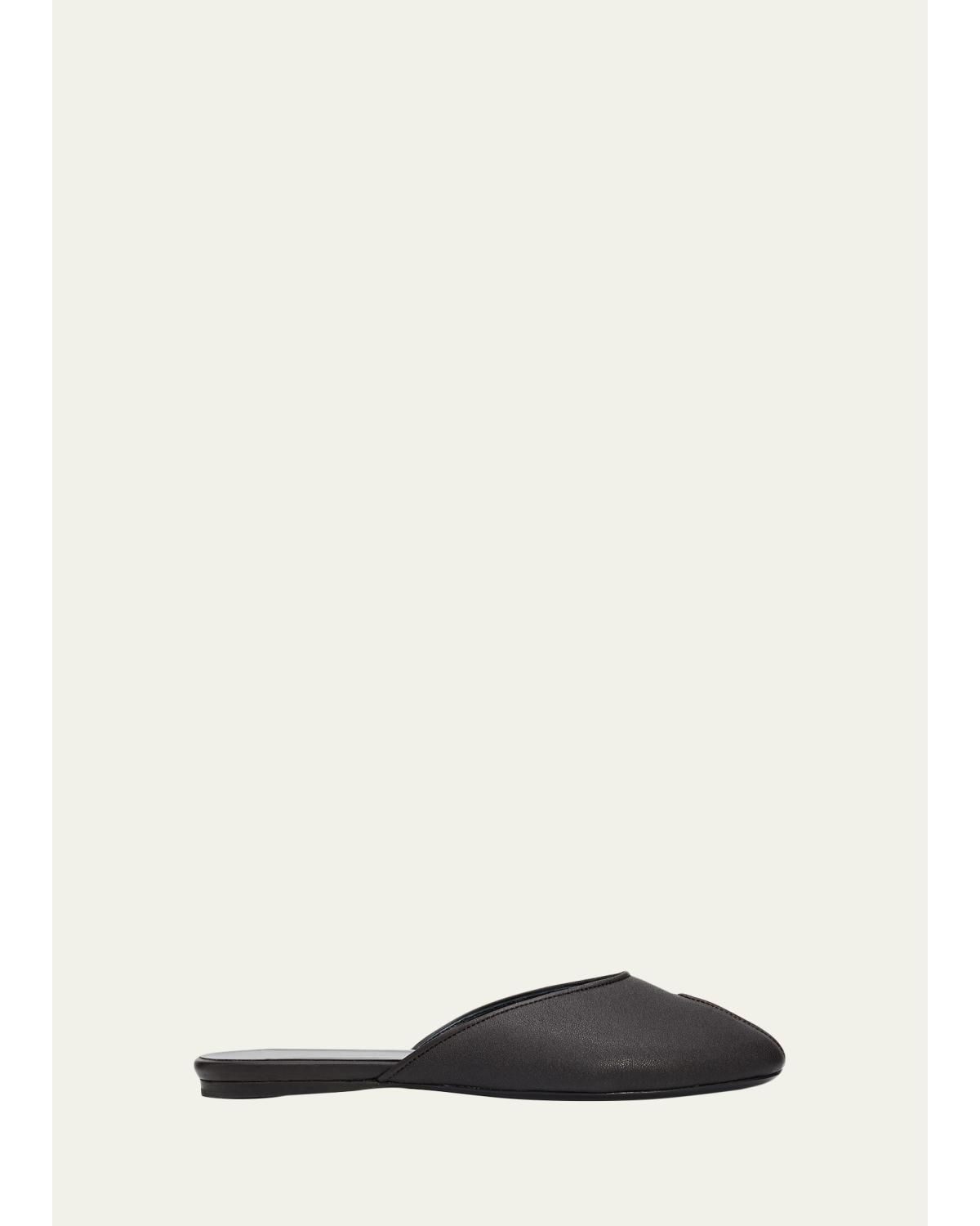 Date Leather Peep-Toe Flats