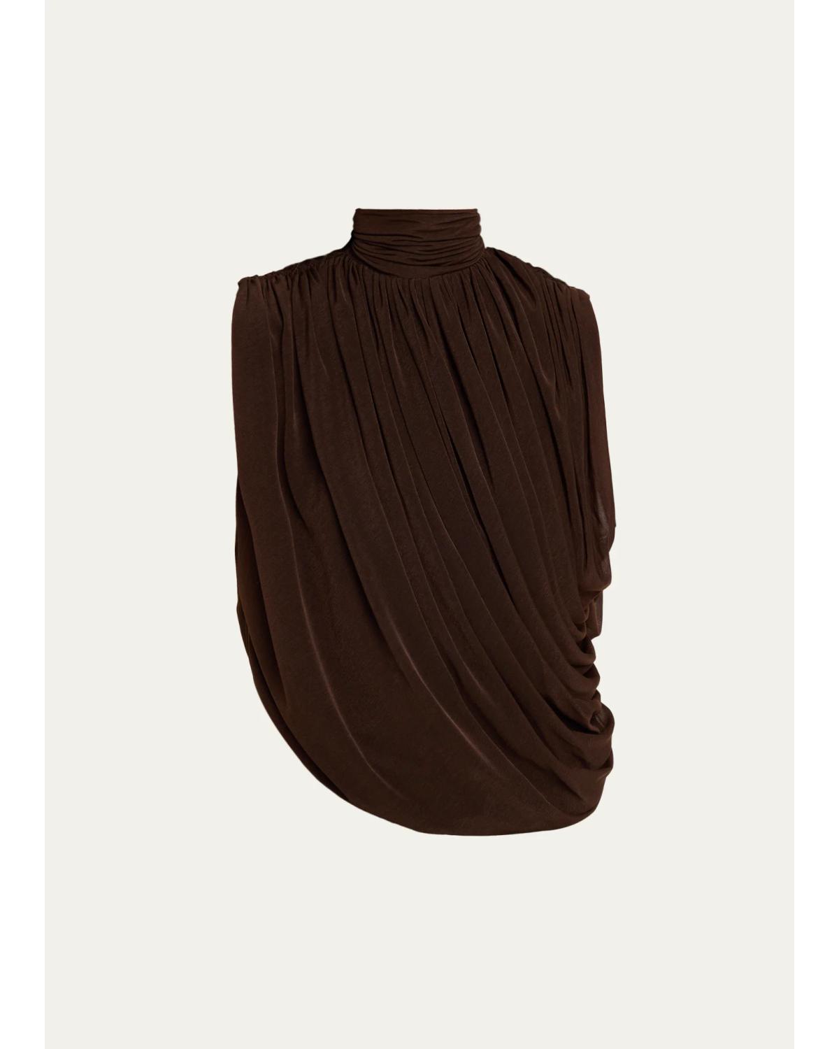 Sav Draped Mock Turtleneck Top