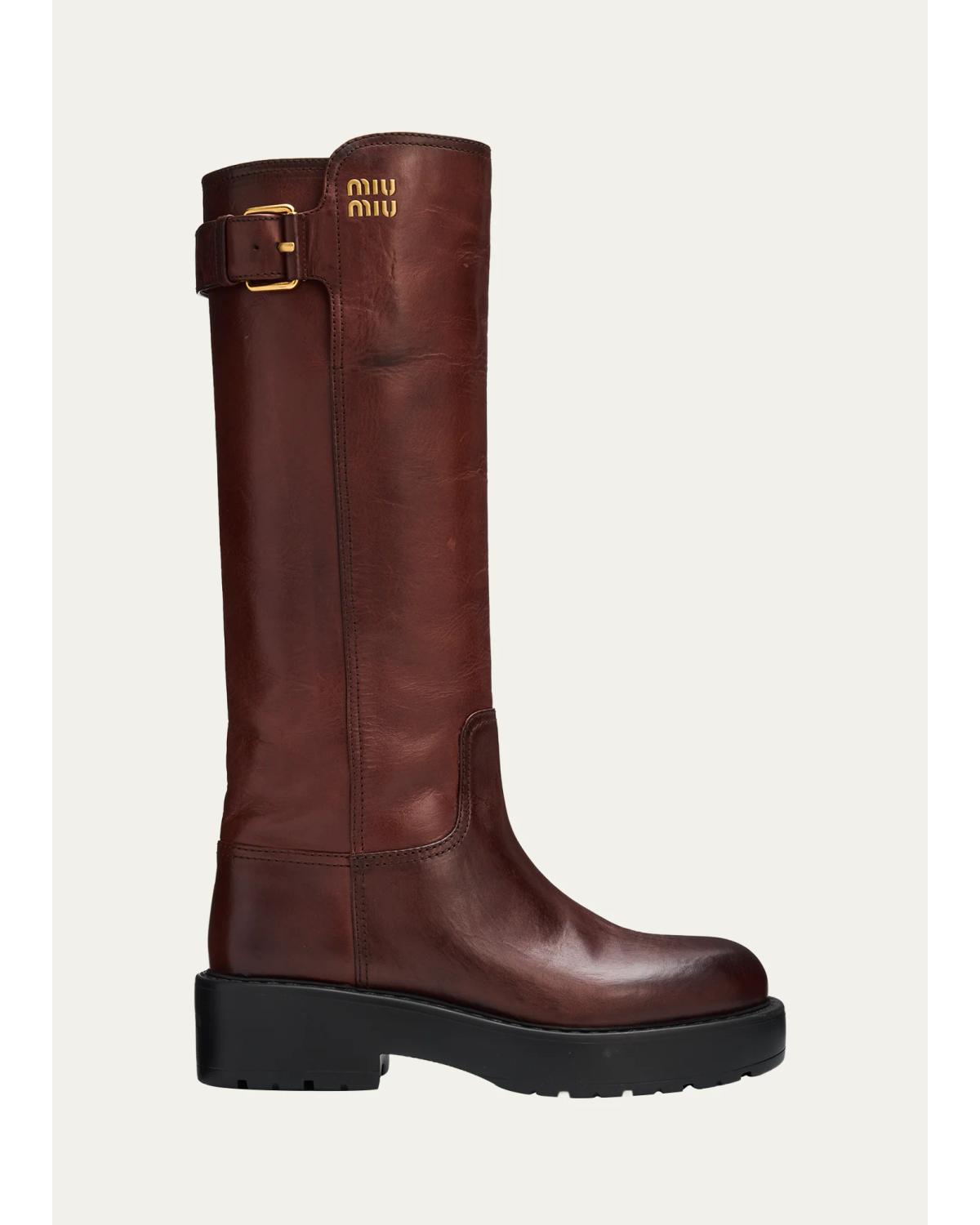 55Mm Lug-Sole Knee-High Boots