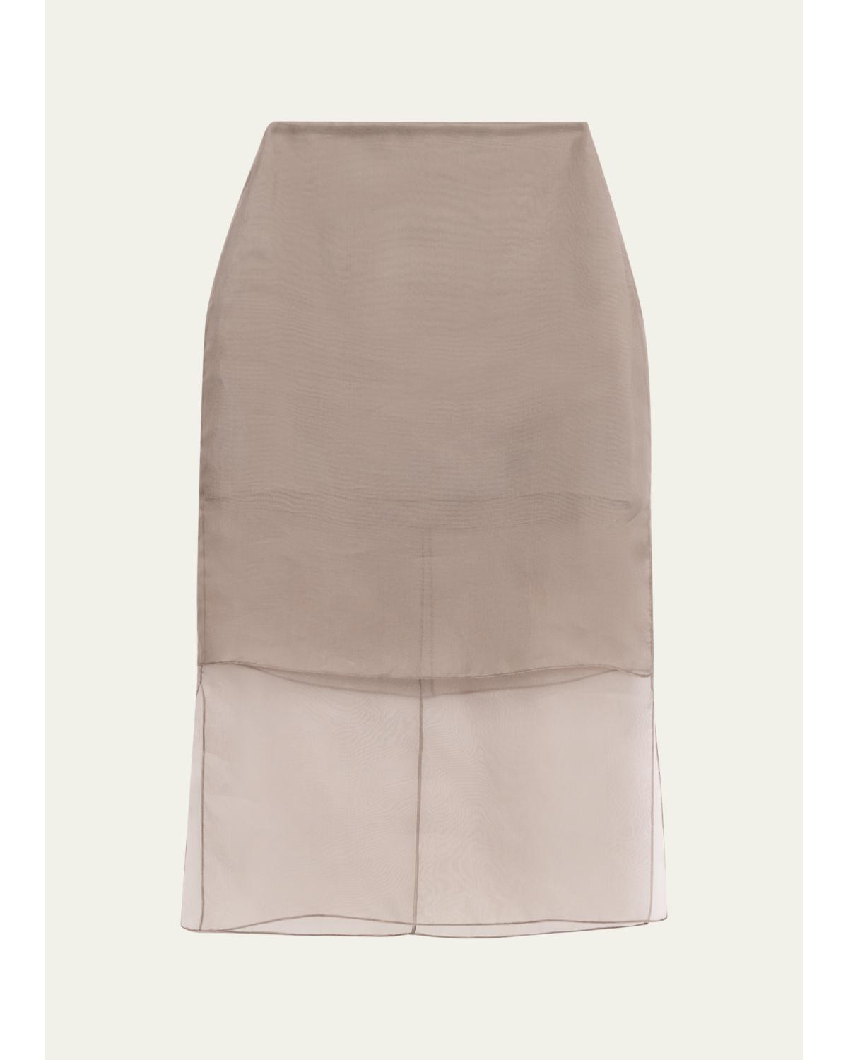 Brett Layered Silk Organza Midi