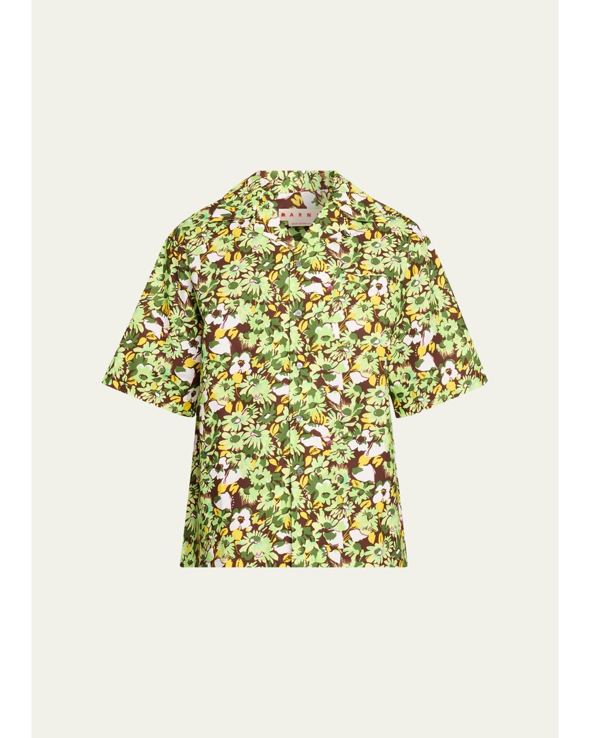 Men'S Multicolor Floral Cotton Camp Shirt