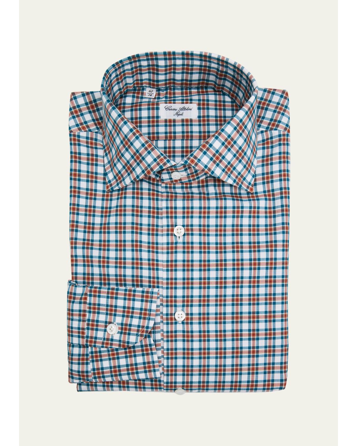 Men'S Cotton Plaid Button-Down Shirt