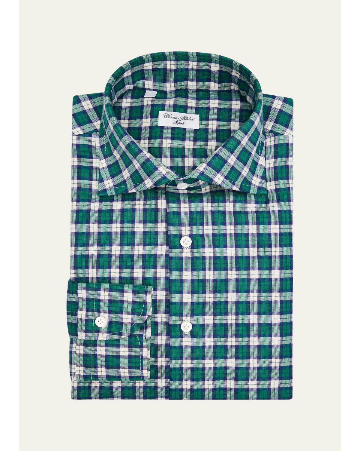 Men'S Cotton Plaid Button-Down Shirt
