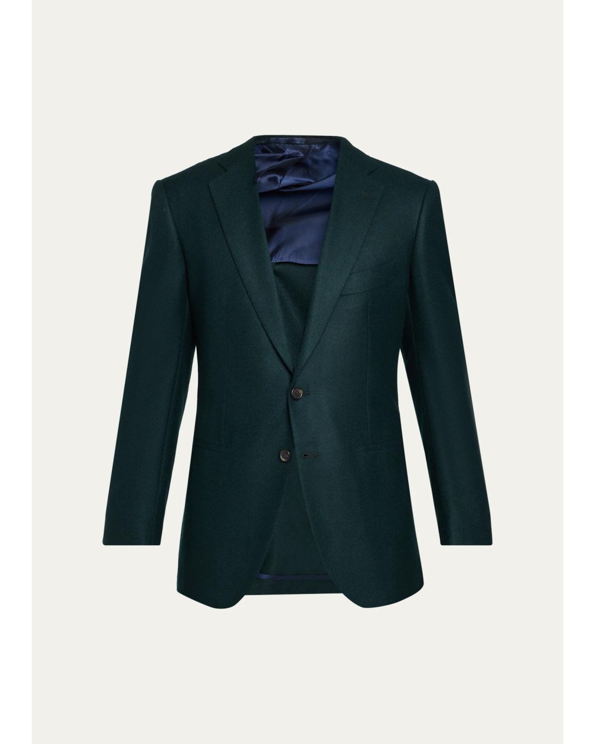 Men'S Cashmere Plaid Single-Breasted Sport Coat