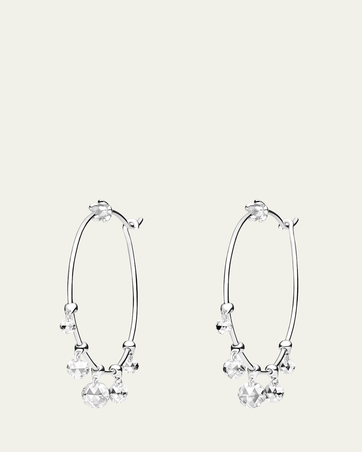 Paul Morelli 18K White Gold Wind Chime Diamond Hoop Earrings, 28mm - Women's Jewelry And Watches
