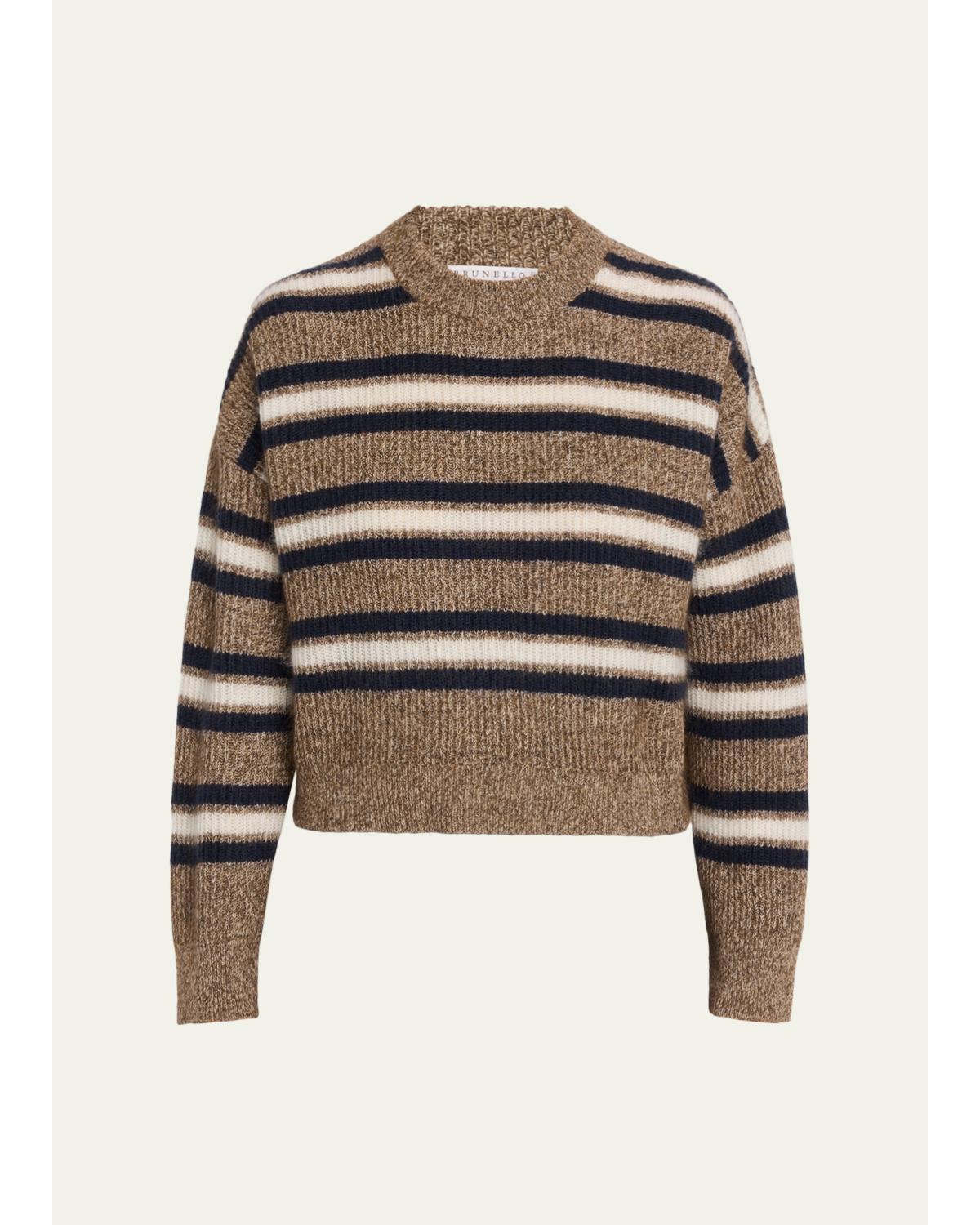 Cashmere-Mohair Striped Sweater