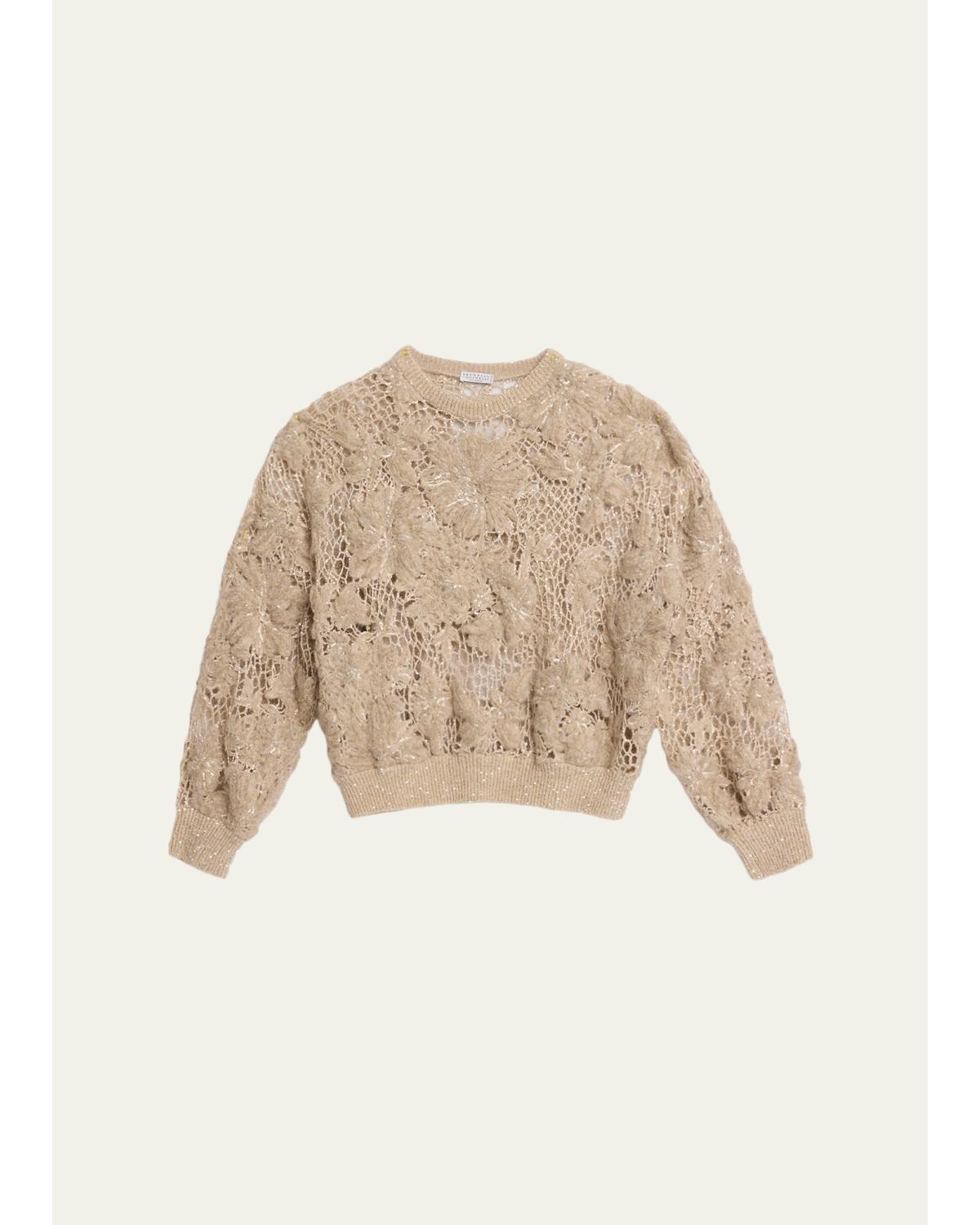 Couture Mohair Floral And Sequin Sweater
