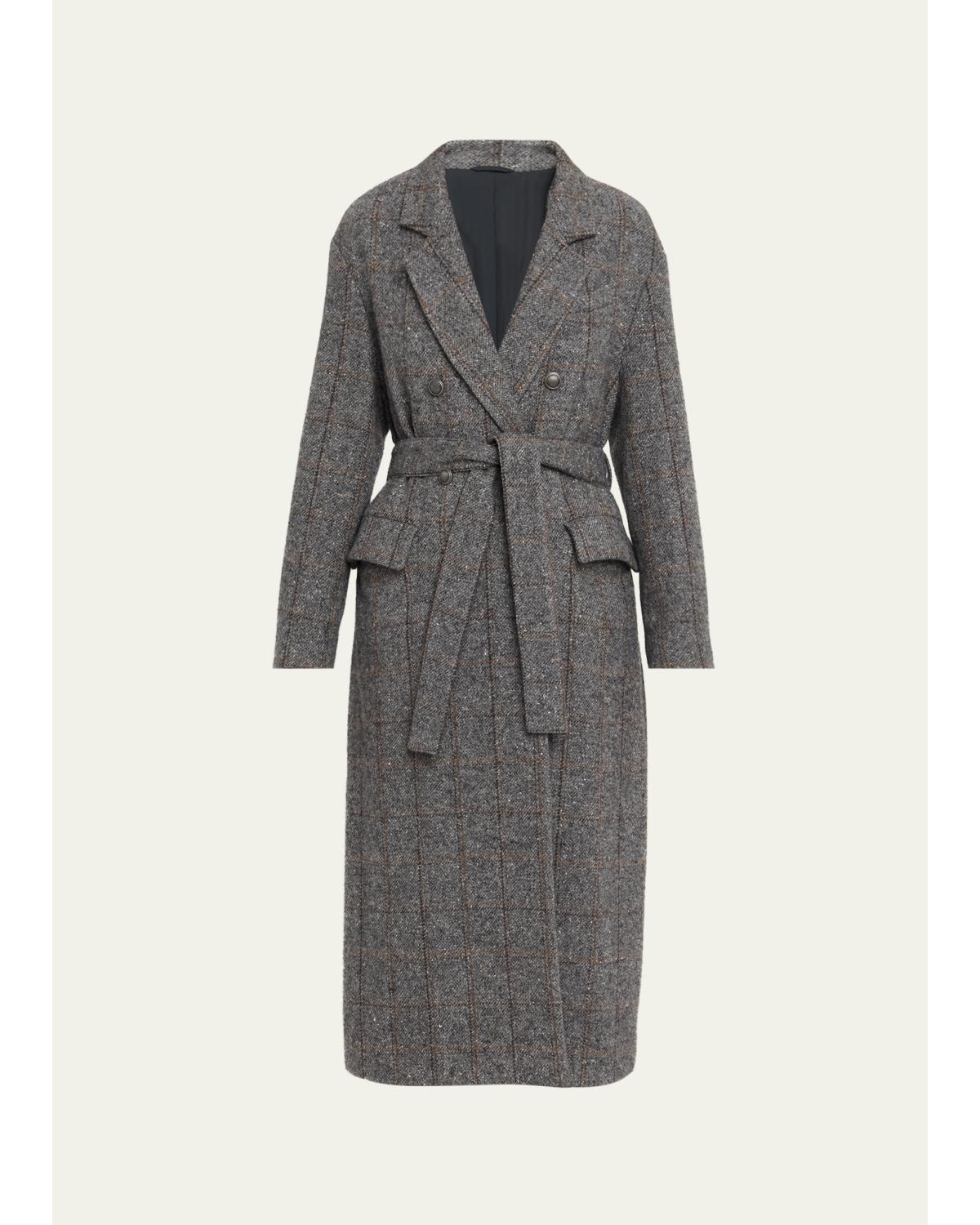 Macrocheck Alpaca Long Coat