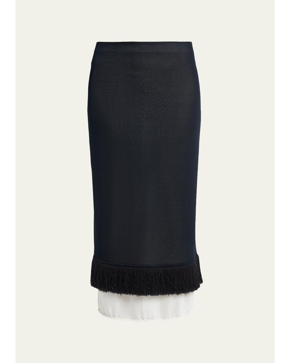 Colorblock Layered Fringe Midi