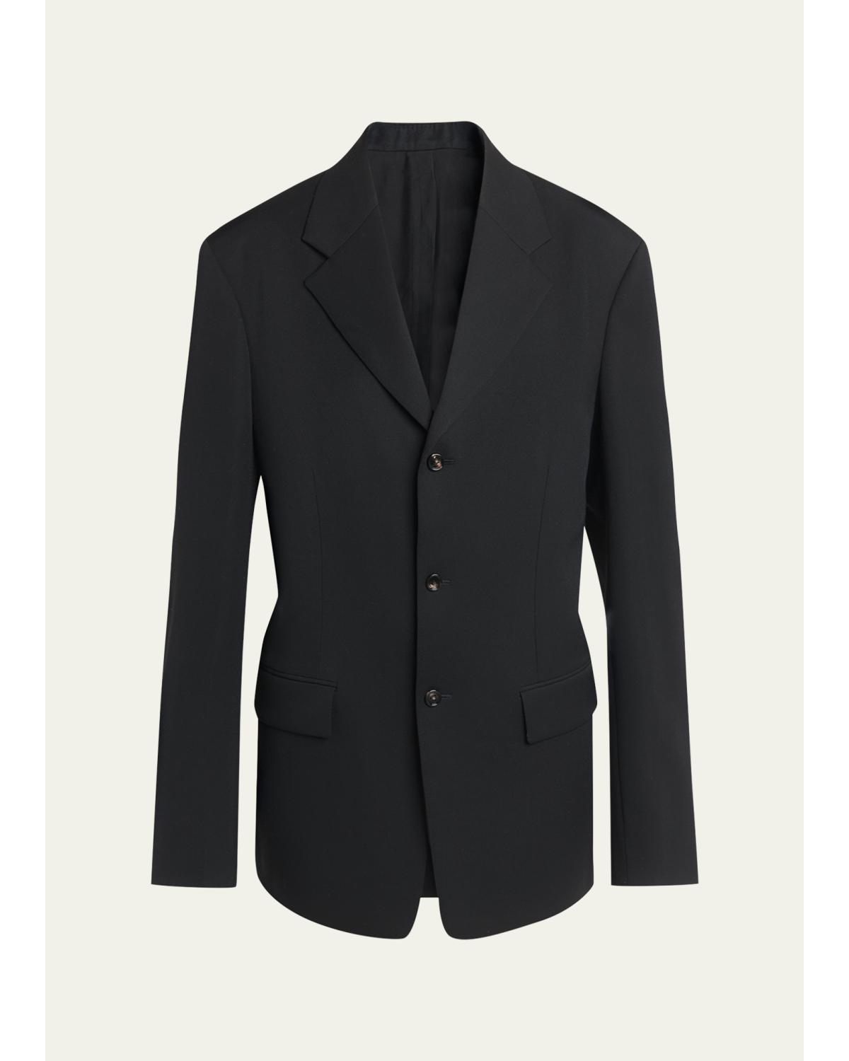 Oversized Single-Breasted Wool Blazer