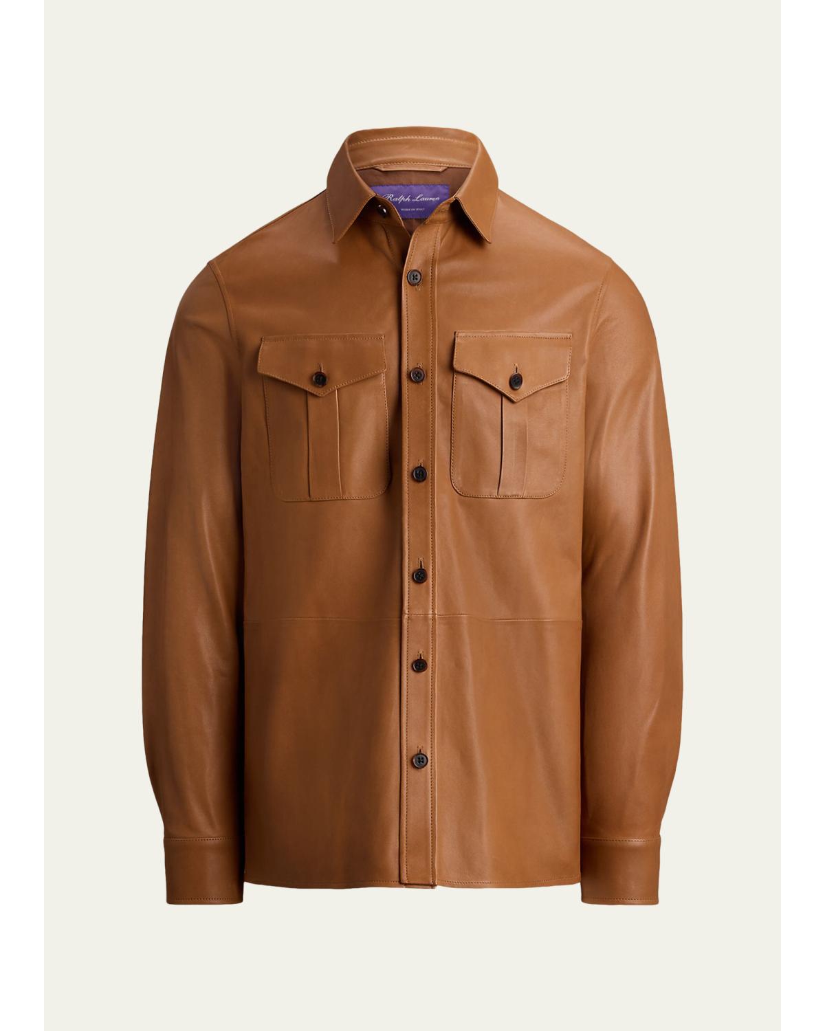 Men'S Leather Overshirt