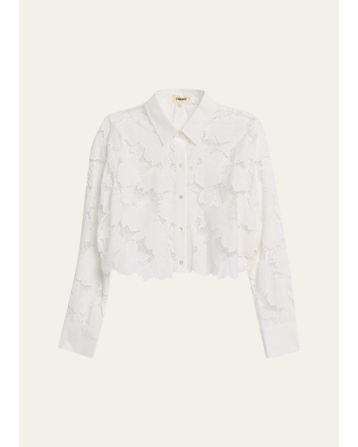 Seychelle Eyelet Embroidered Cropped Shirt