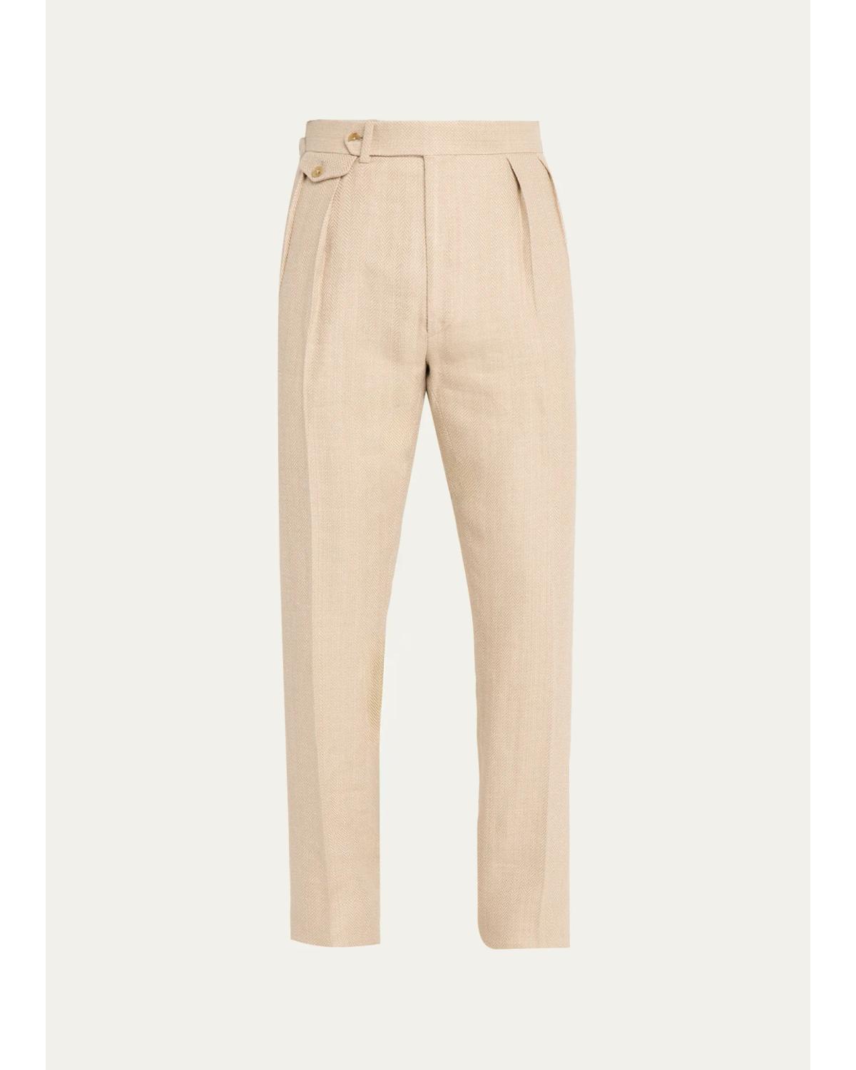 Men'S Pleated Tapered-Leg Trousers