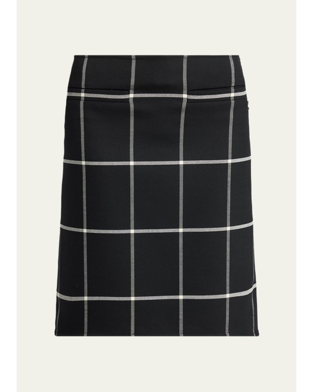 Checked Knee-Length Skirt