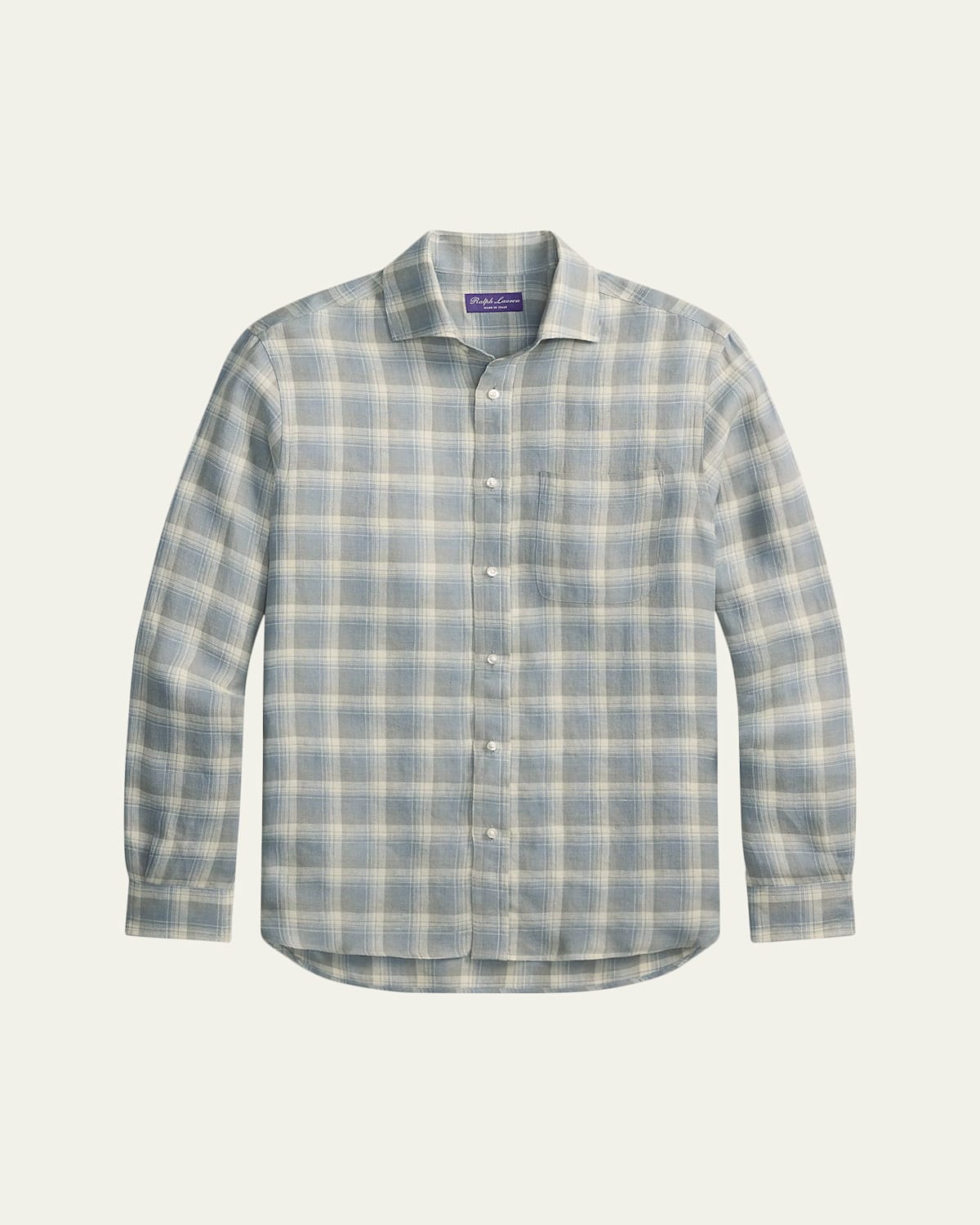 Ralph Lauren Men's Twill Plaid Pocket Button-down Shirt In Grey