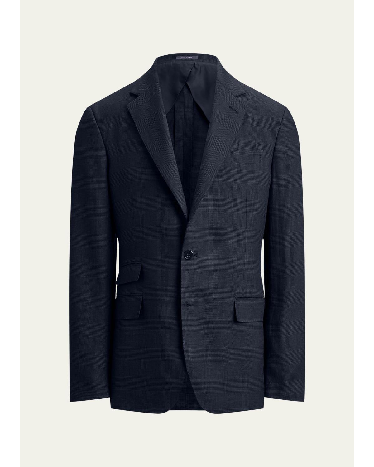 Men'S Kent Hand-Tailored Plaid Suit Jacket
