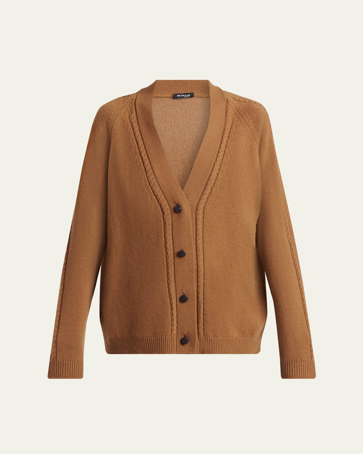 Kiton Cashmere V-neck Cardigan In Brown
