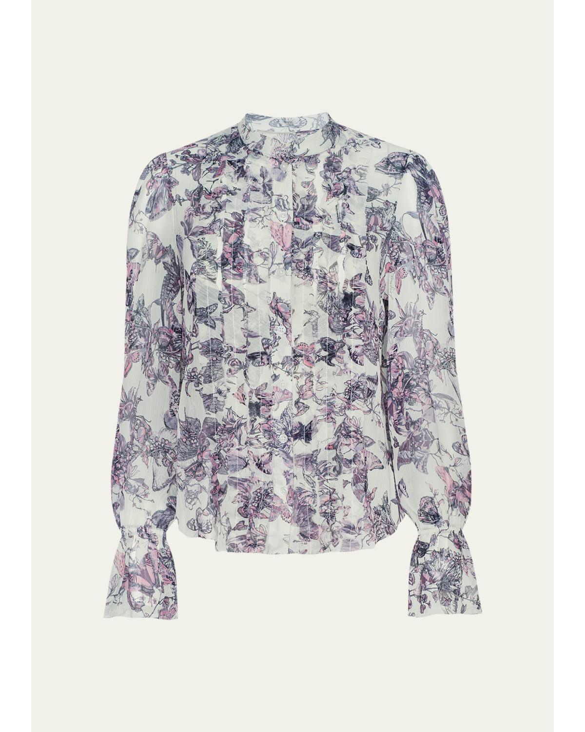 Eunice Ruffle-Sleeve Blouse