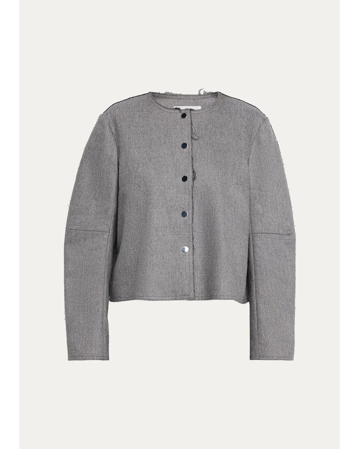 Crescent Wool-Cashmere Crop Jacket