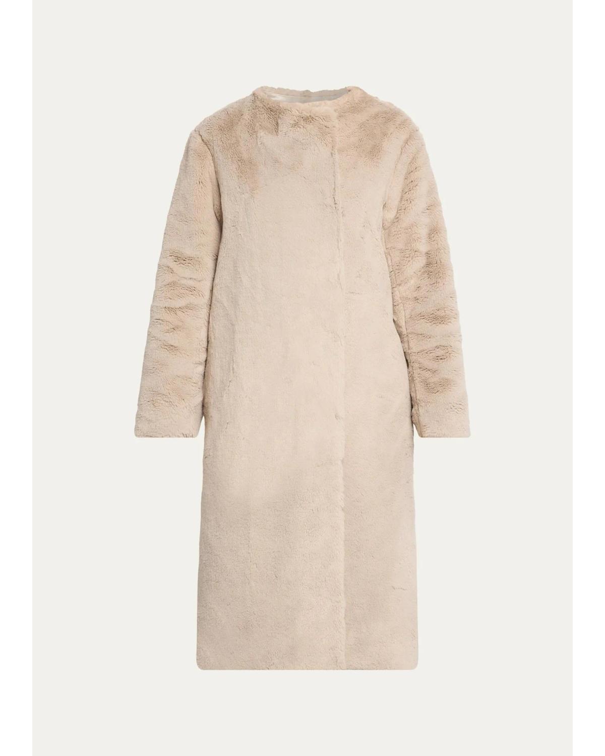 Faux Fur Long Car Coat