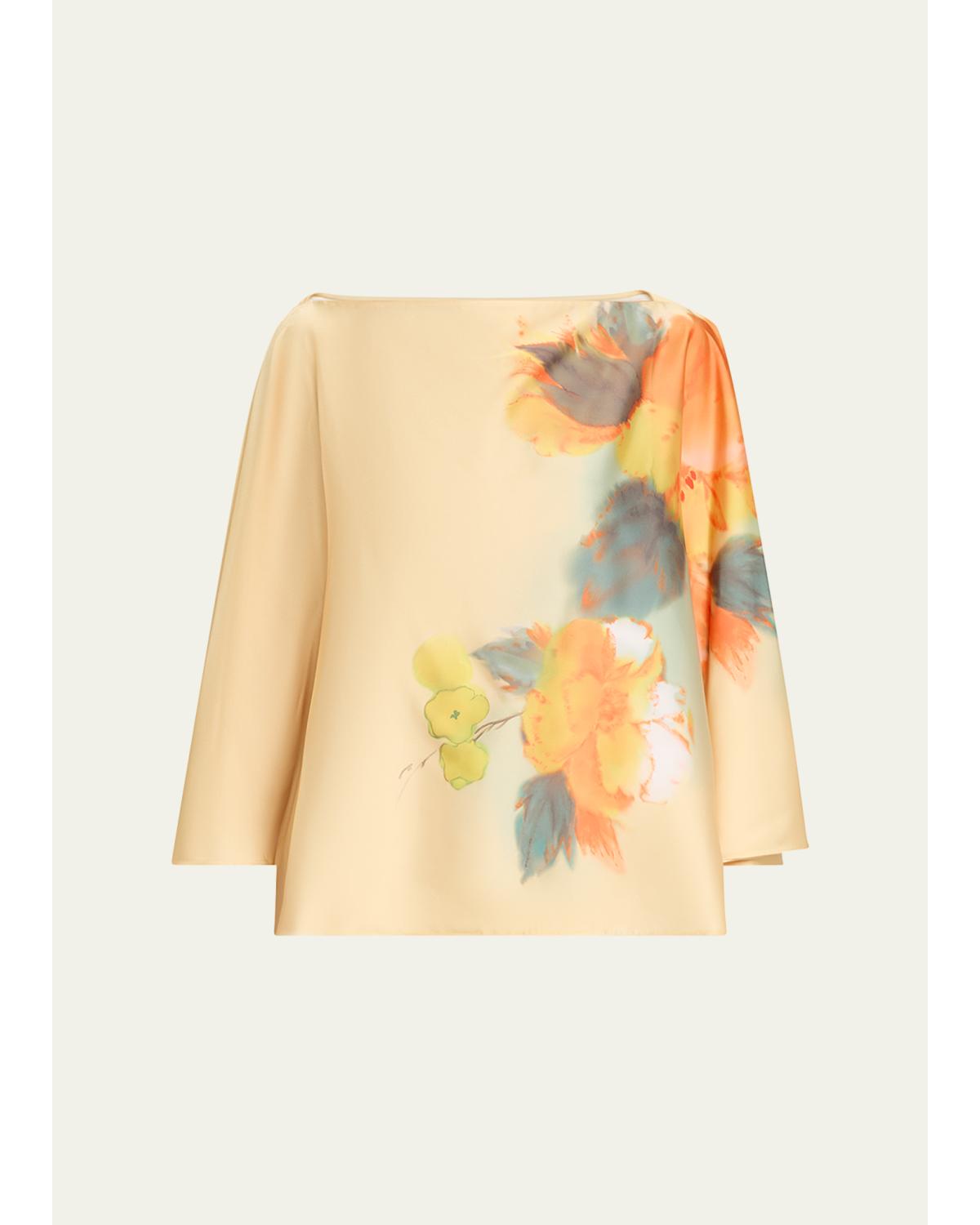 Carole Watercolor Floral Top